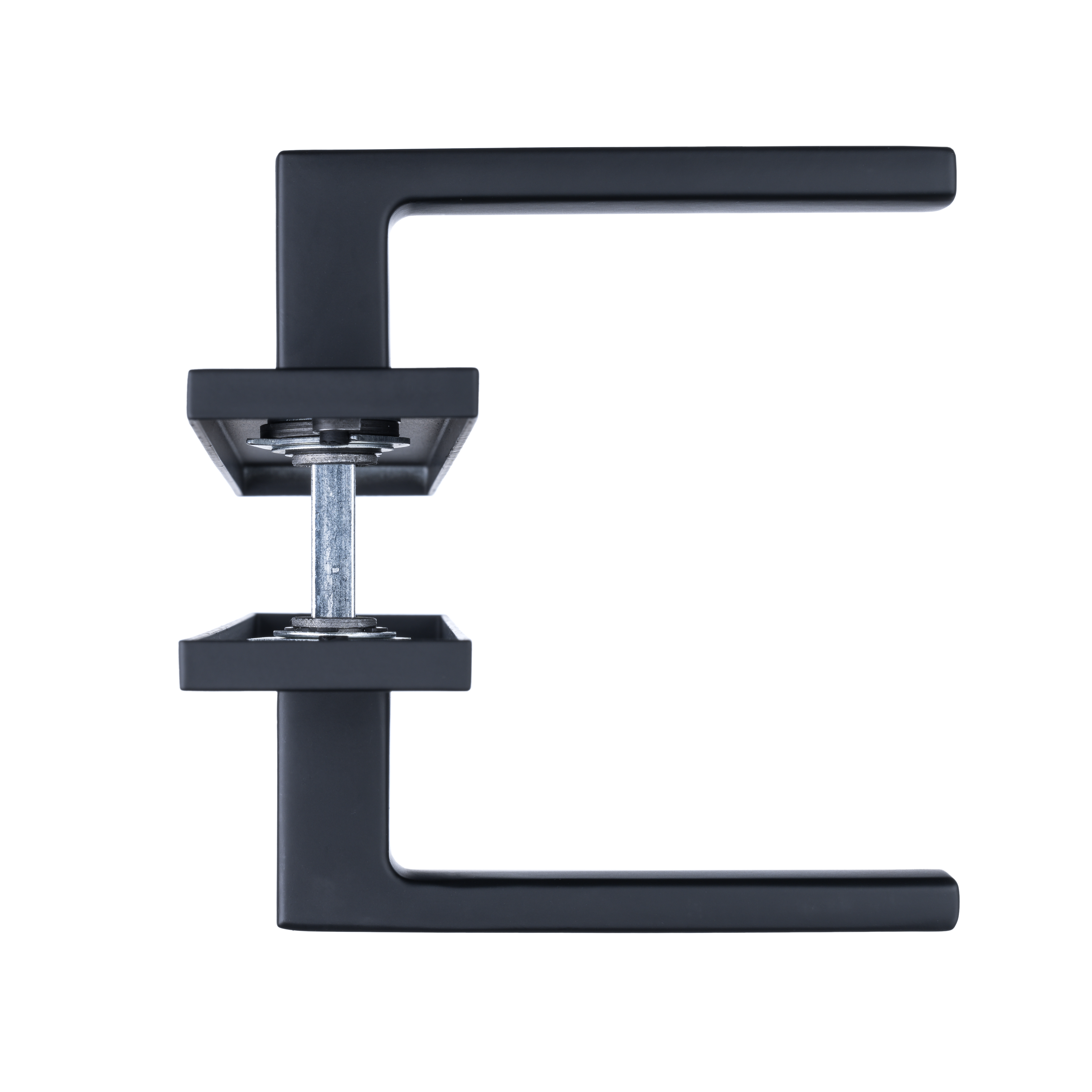 Ostiumhome® Veneto Türgriff auf Schild – Türbeschlag mit Schlüsselloch – 72 mm – Geeignet für Innentüren – Mattschwarz