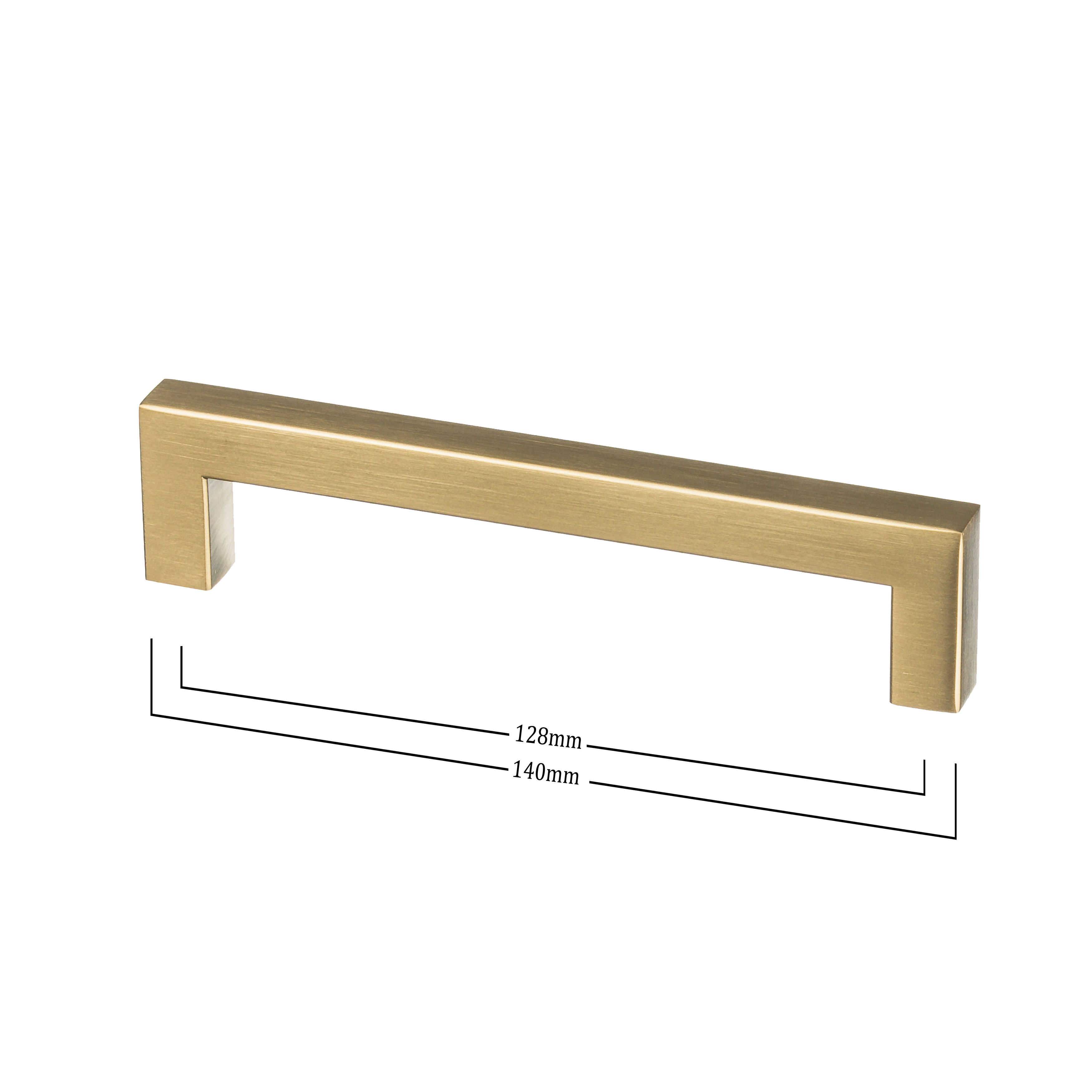 Gouden handgreep van Ostiumhome met afmetingen 128/140 mm.