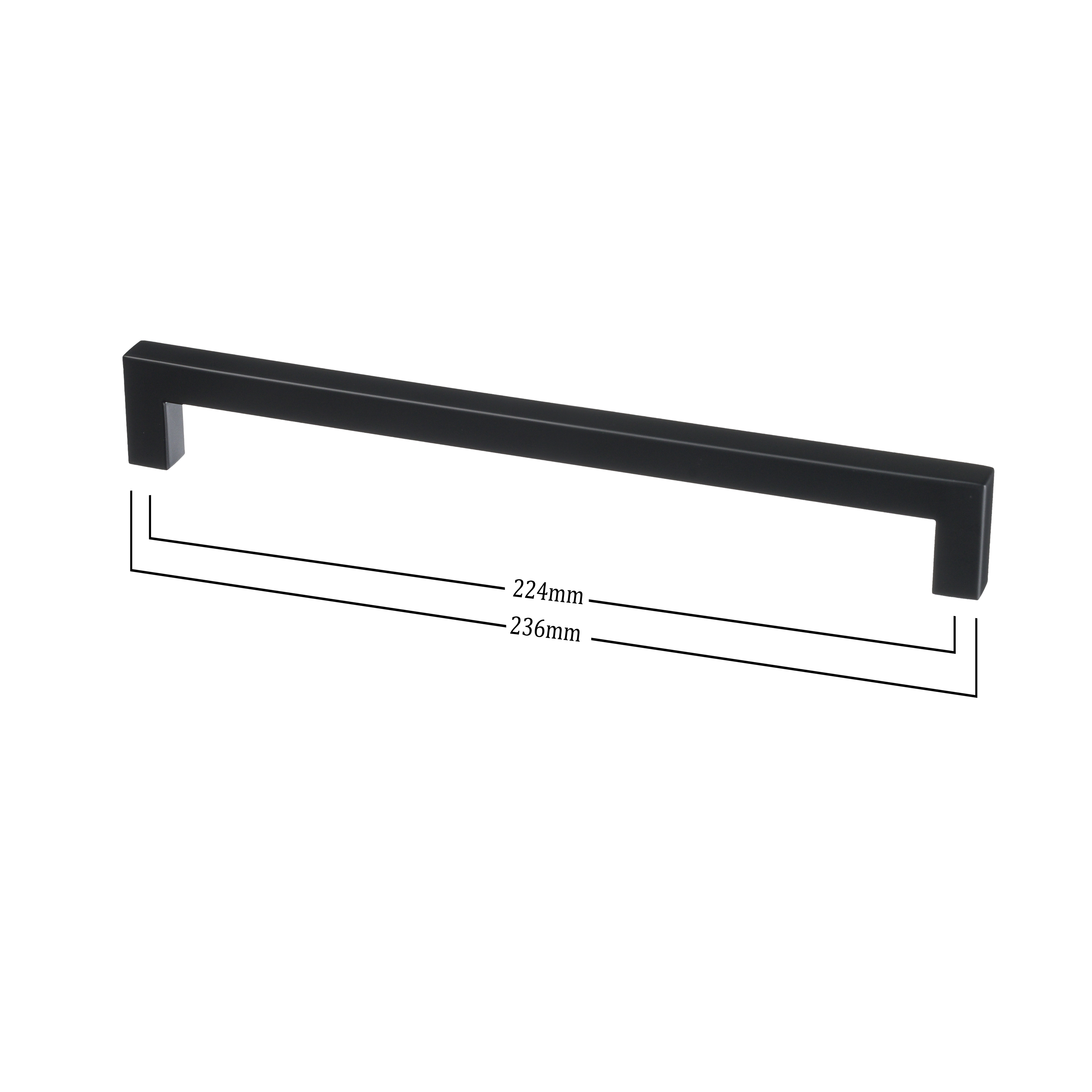 Zwarte Handgreep: 224mm/236mm