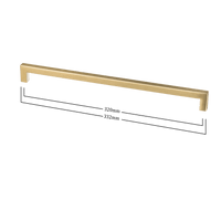 Extra lange handgreep in de kleur mat goud, met lengte 320/332 mm.