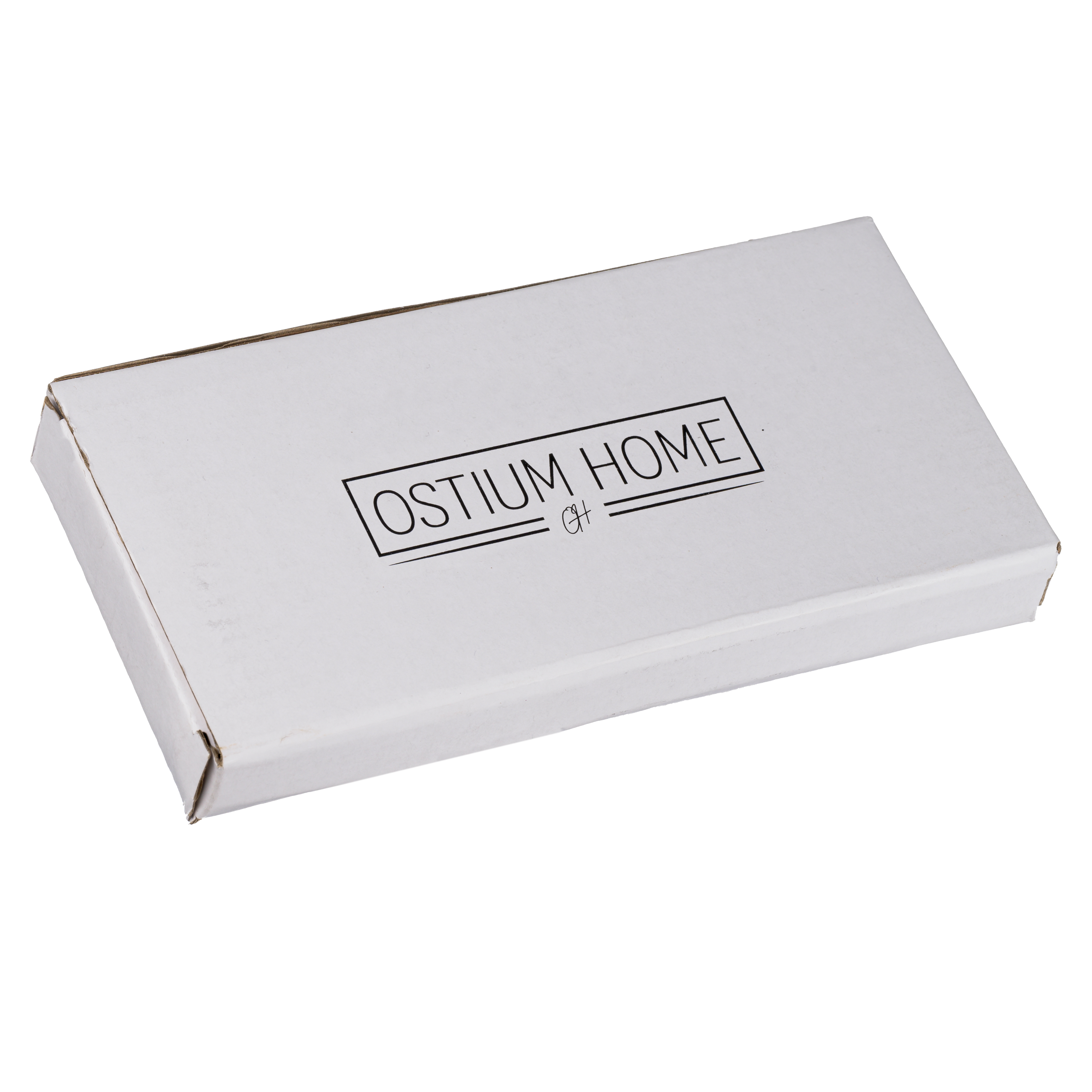 De verpakking waar het gouden wc slot van ostiumhome in wordt geleverd