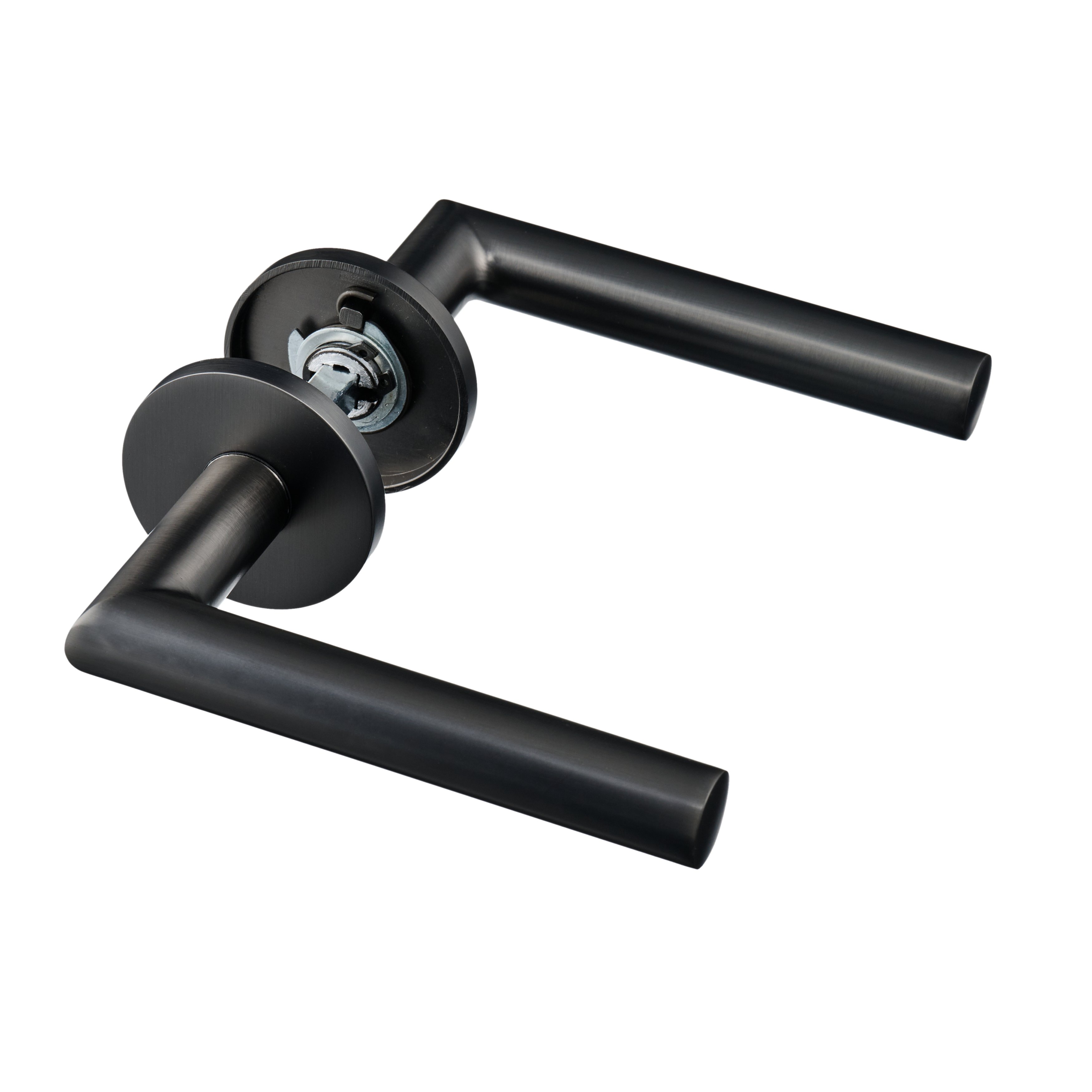 Ostiumhome® - Deurbeslag- Deurklink- Gun Metal - Rond rozet - 145 mm - Cosa