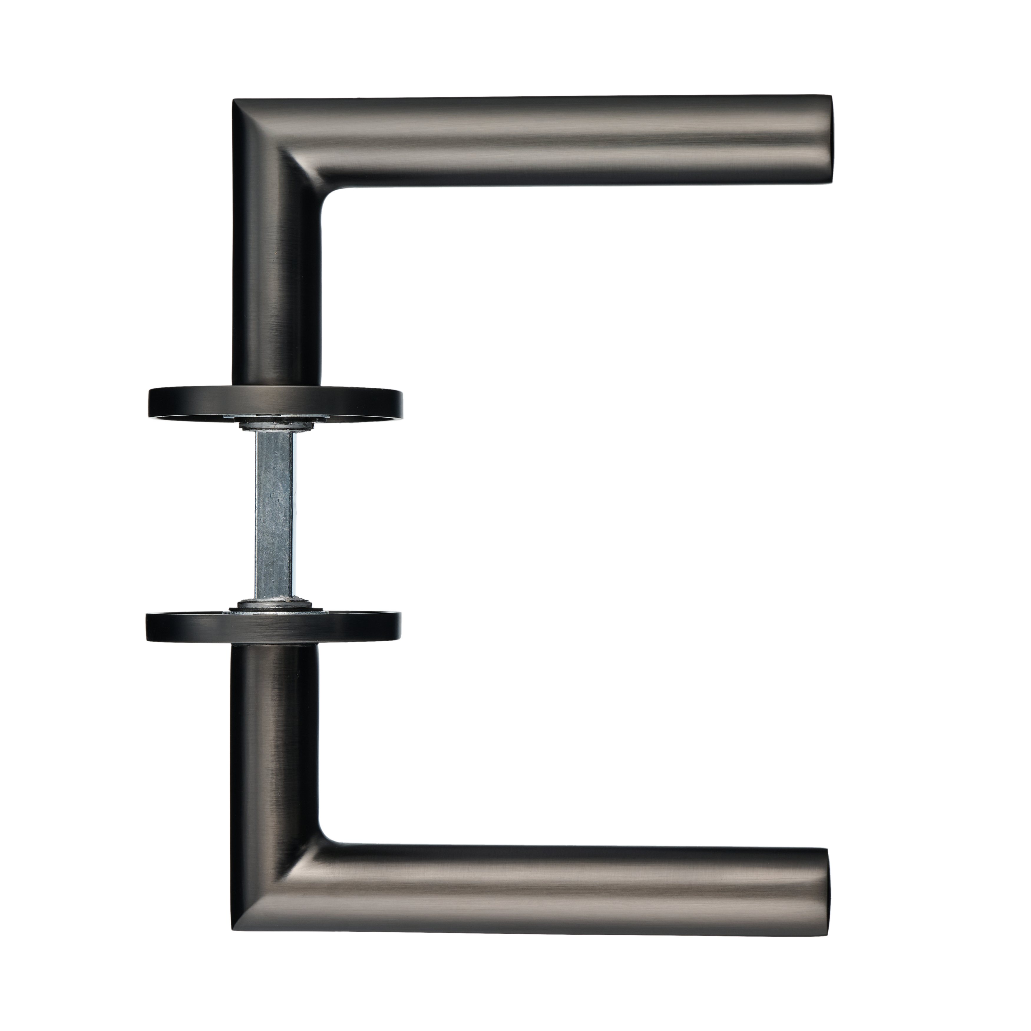 Ostiumhome® - Deurbeslag- Deurklink- Gun Metal - Rond rozet - 145 mm - Cosa