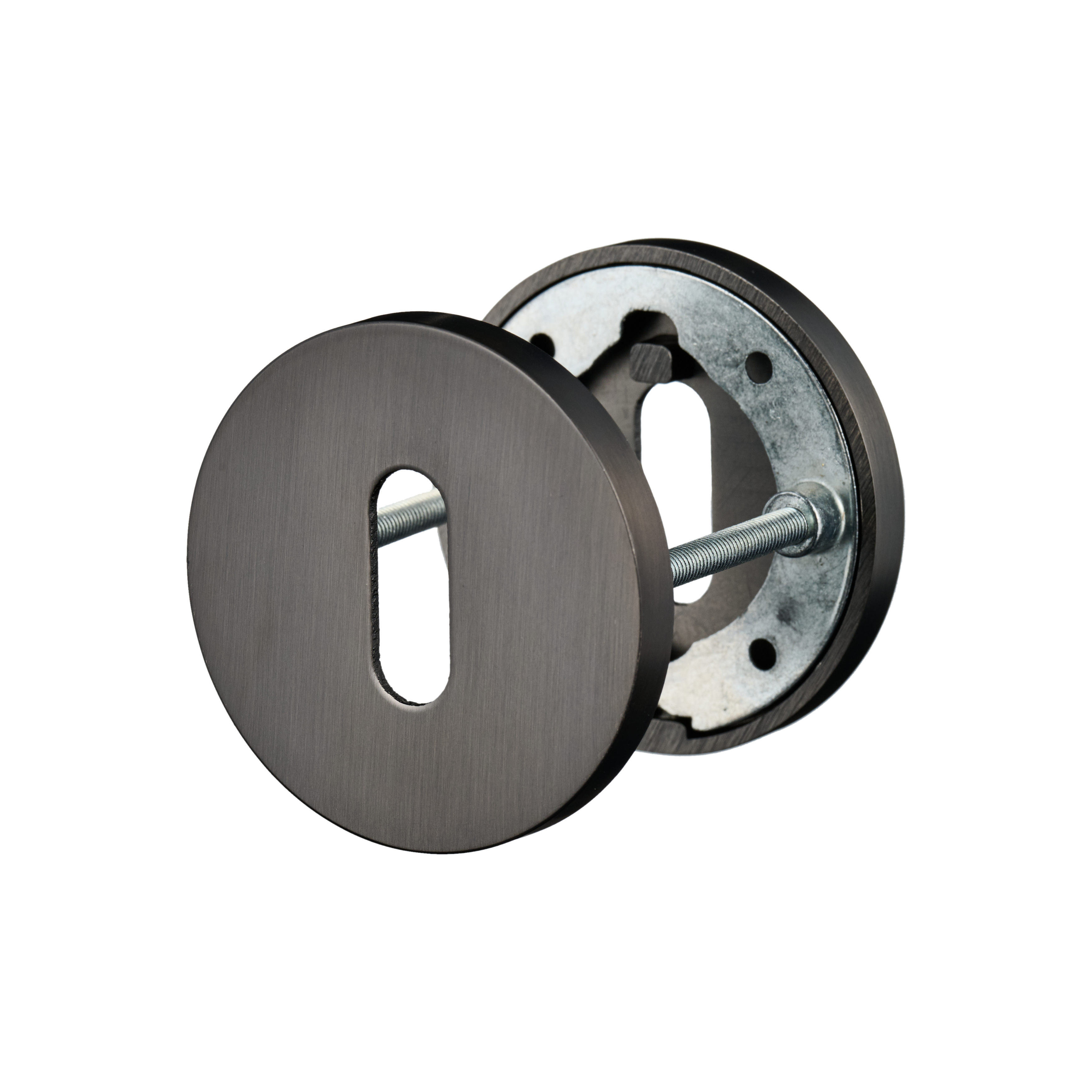 Basio - Rozet Sleutelgat Gun Metal Rond