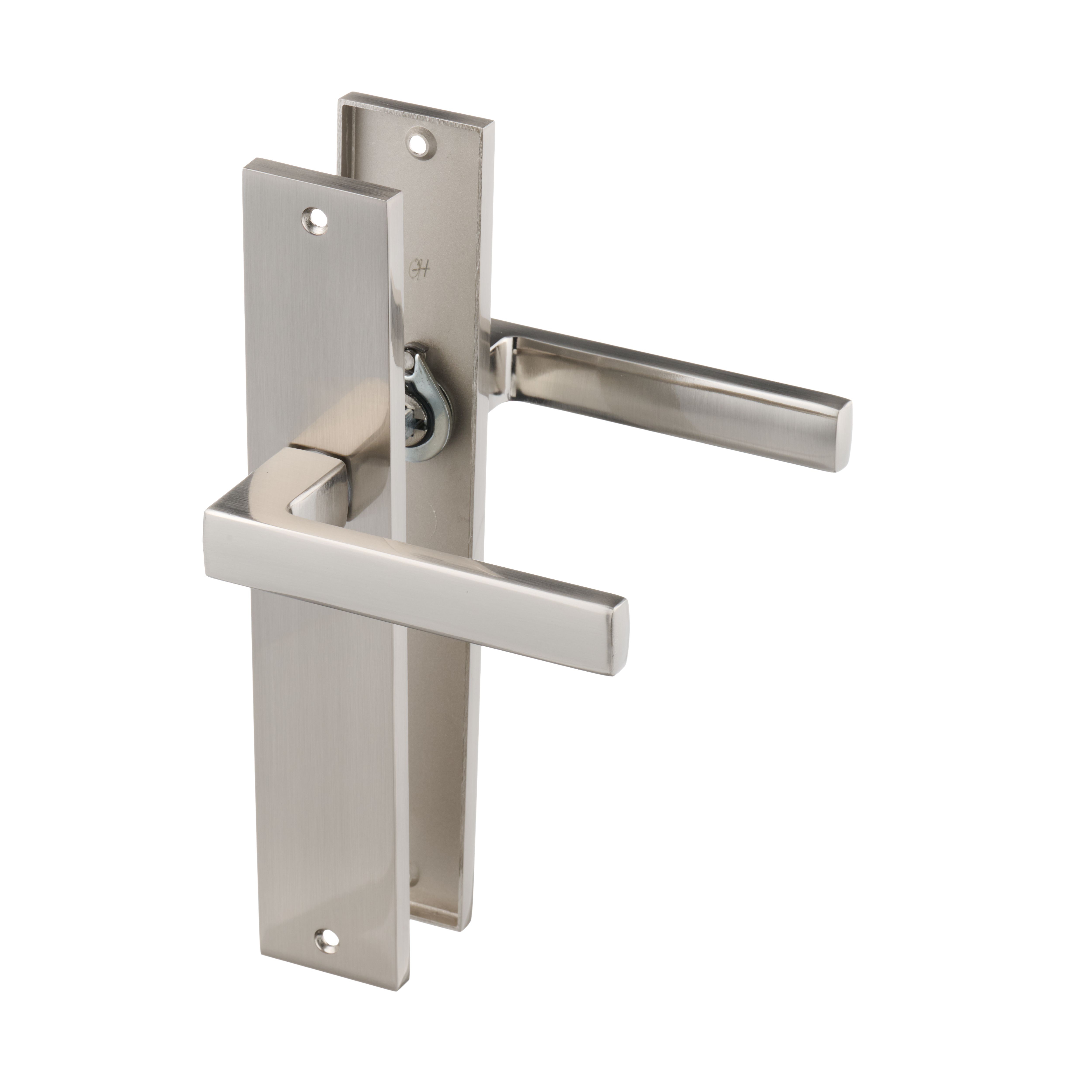 Ostiumhome® - Deurbeslag-  Deurklink op schild - RVS Zilver- Grado