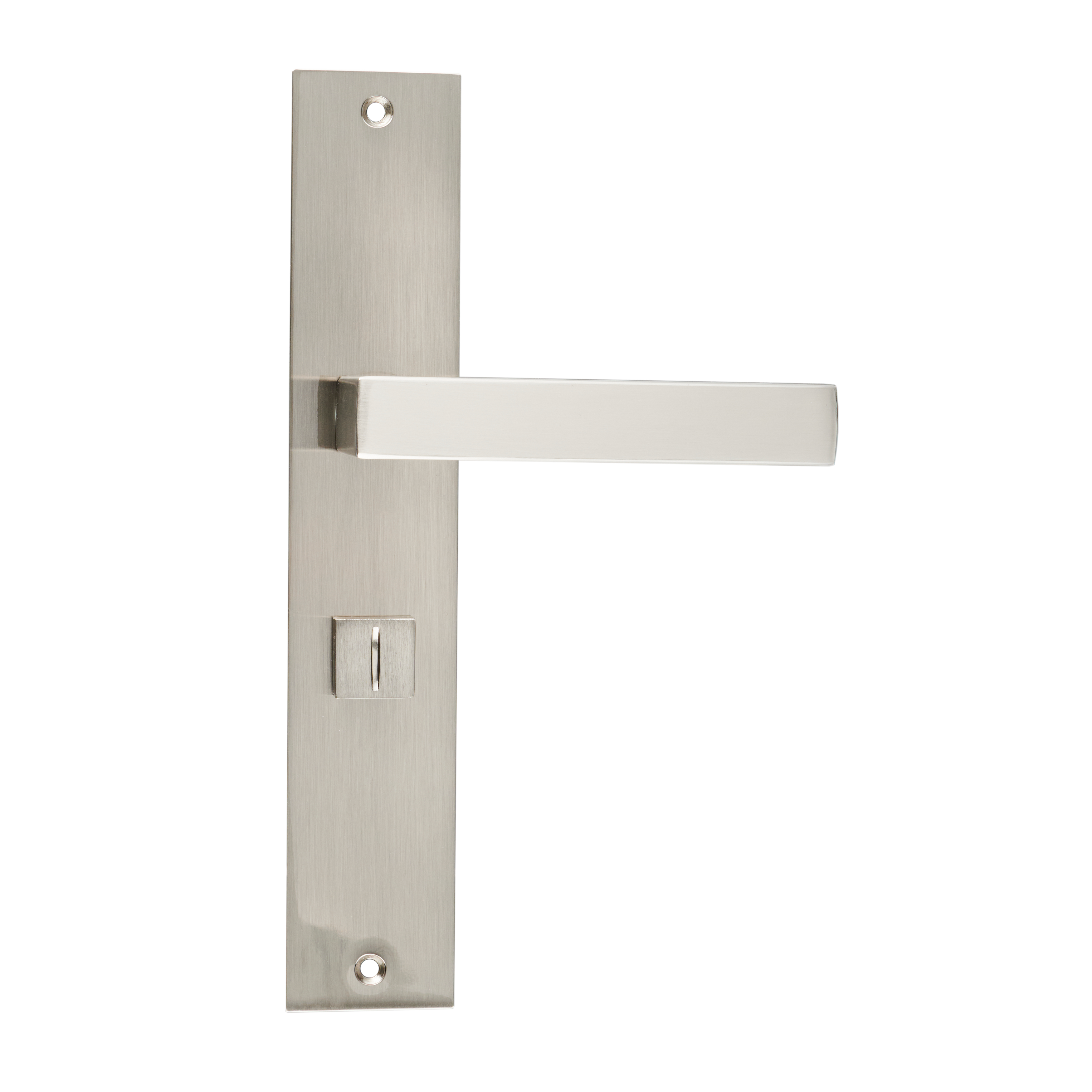 Ostiumhome® - Deurbeslag-  Deurklink op schild met WC Slot 64 mm- RVS Zilver  - Grado