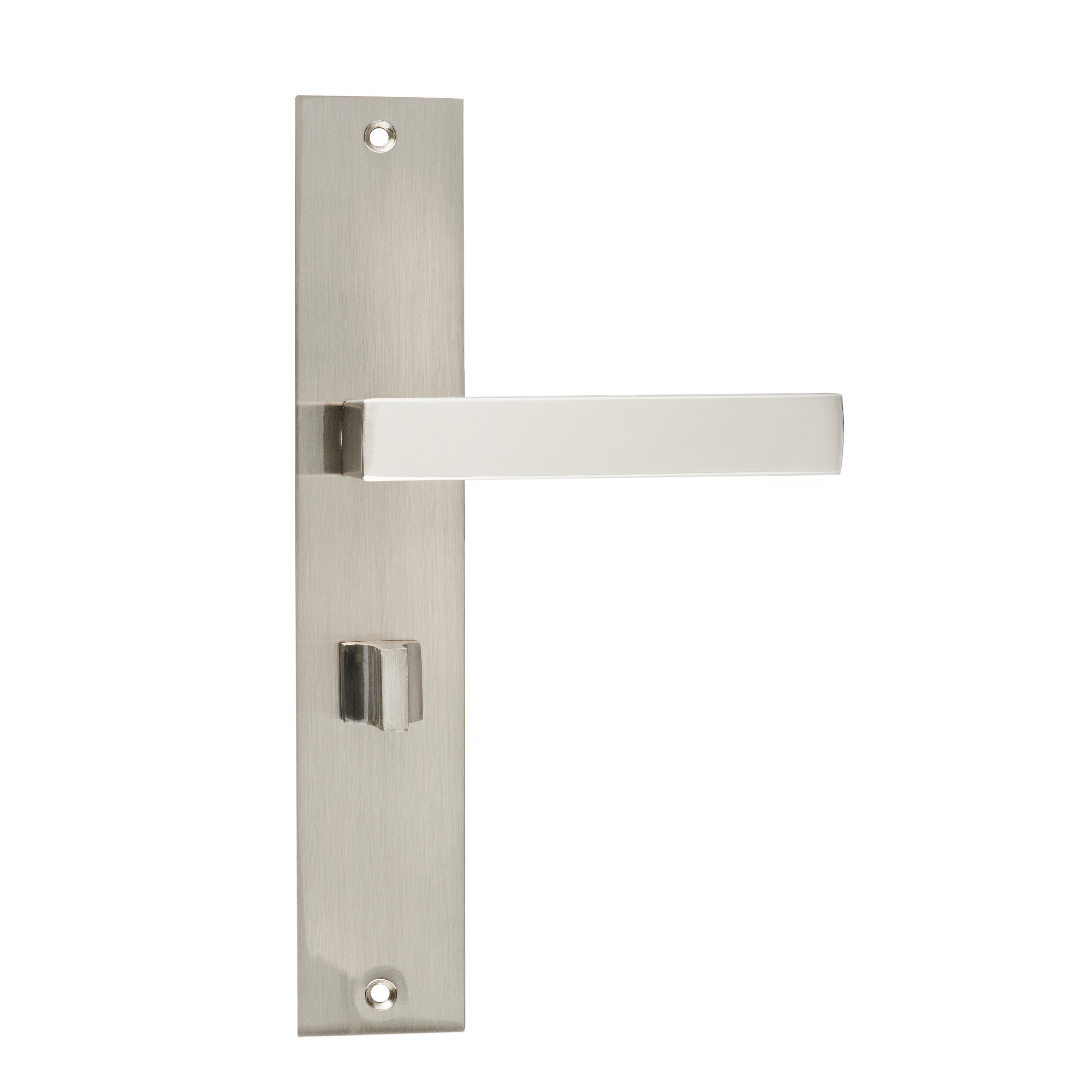 Ostiumhome® - Deurbeslag-  Deurklink op schild met WC Slot 64 mm- RVS Zilver  - Grado