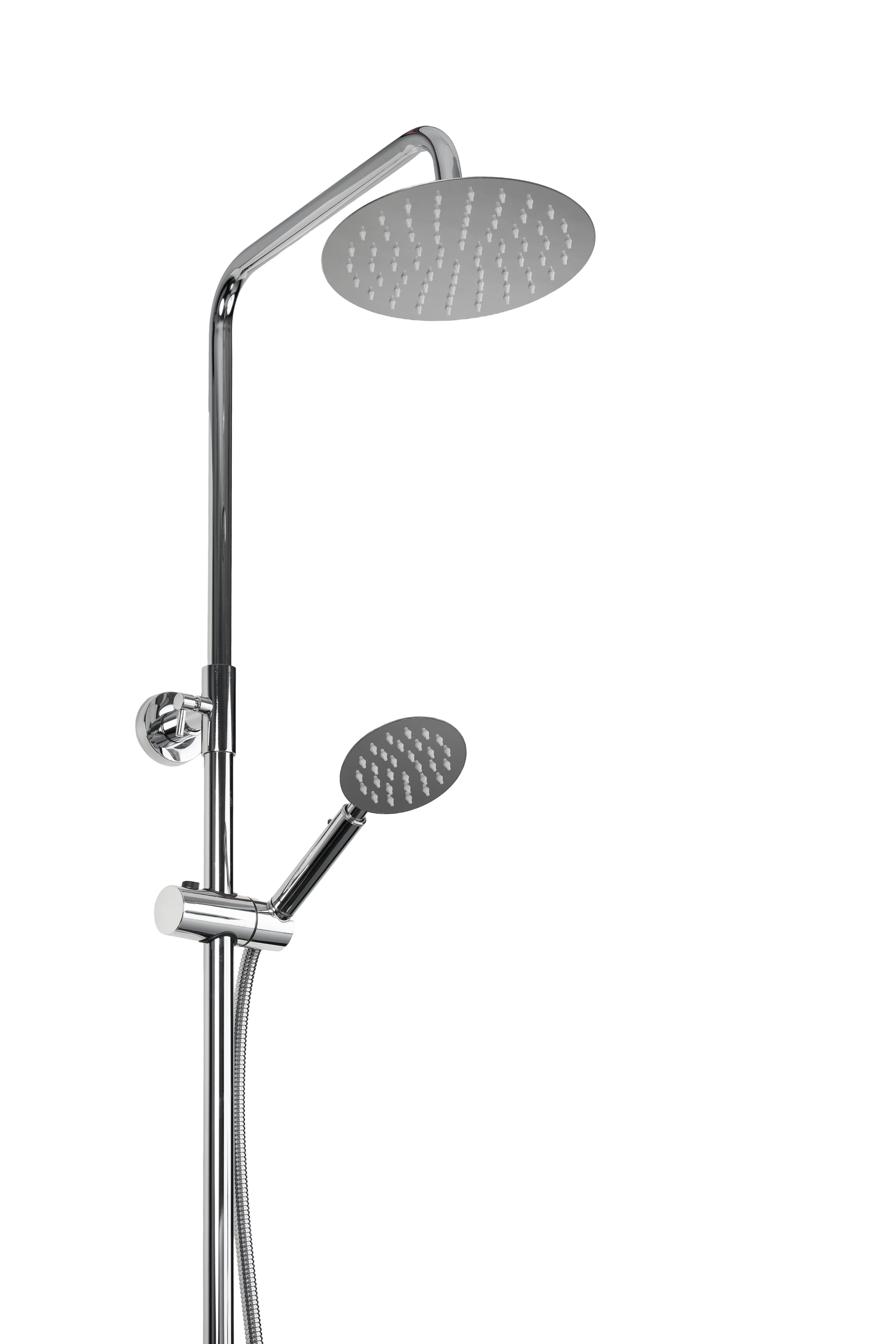 Novi - Complete douche set - RVS - Rond - hartafstand 12-15-18 centimeter - Stort douche - Hand douche - Meng kraan- Installatie materiaal