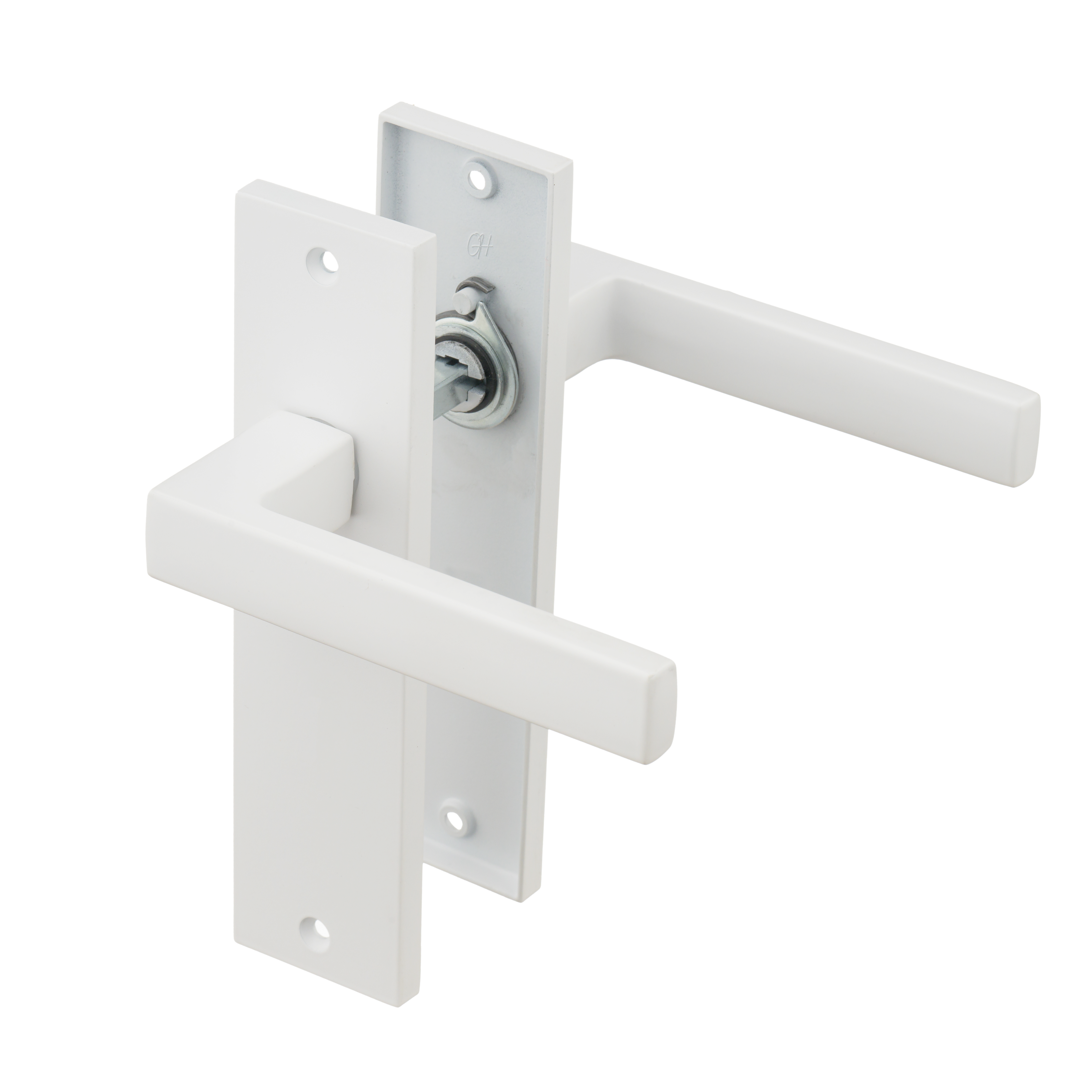 Ostiumhome® - Deurbeslag-  Deurklink op kort schild - Wit - Arezzo