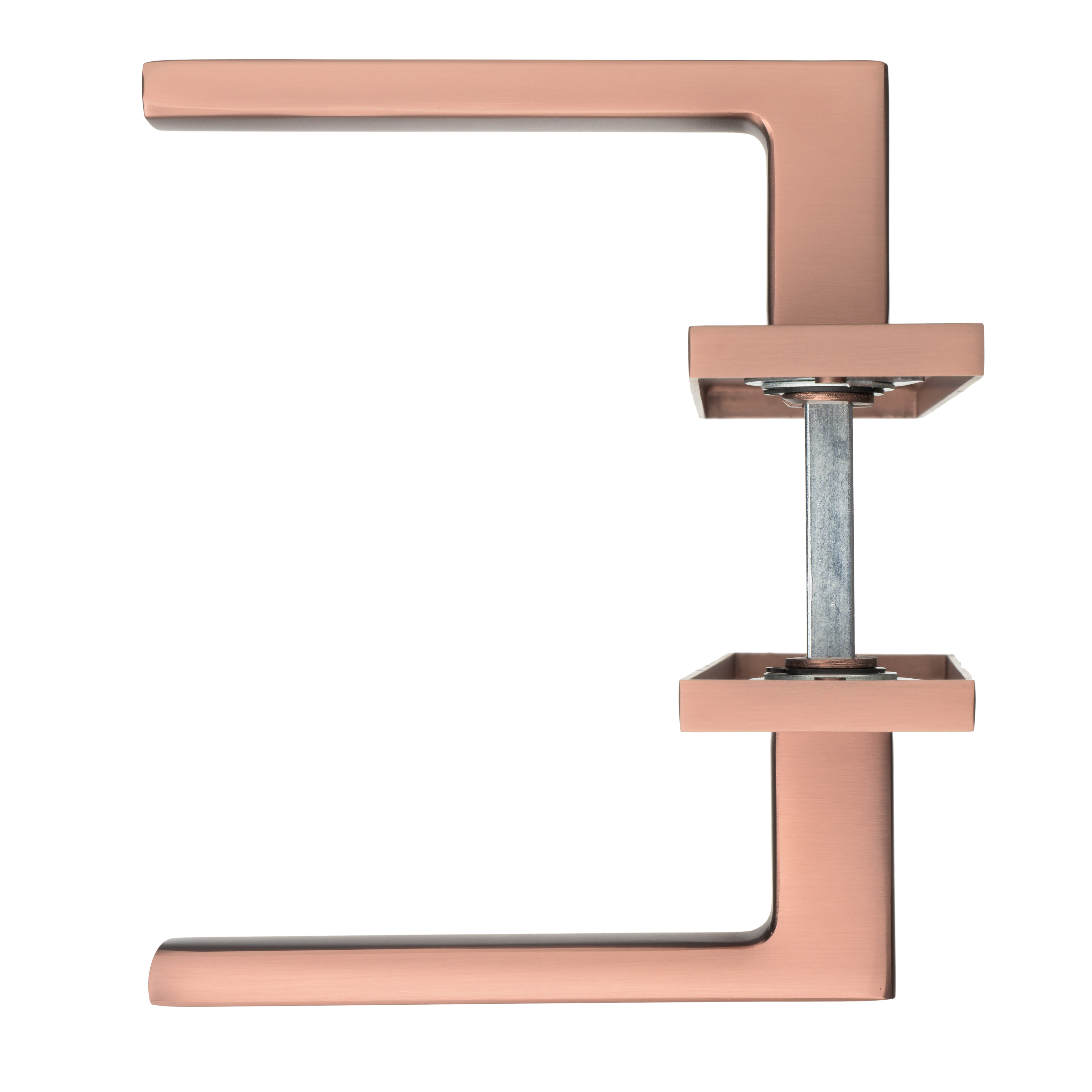 Ostiumhome® - Deurbeslag-  Deurklink op kort schild met Sleutelgat 56mm - Mat Koper - Nola