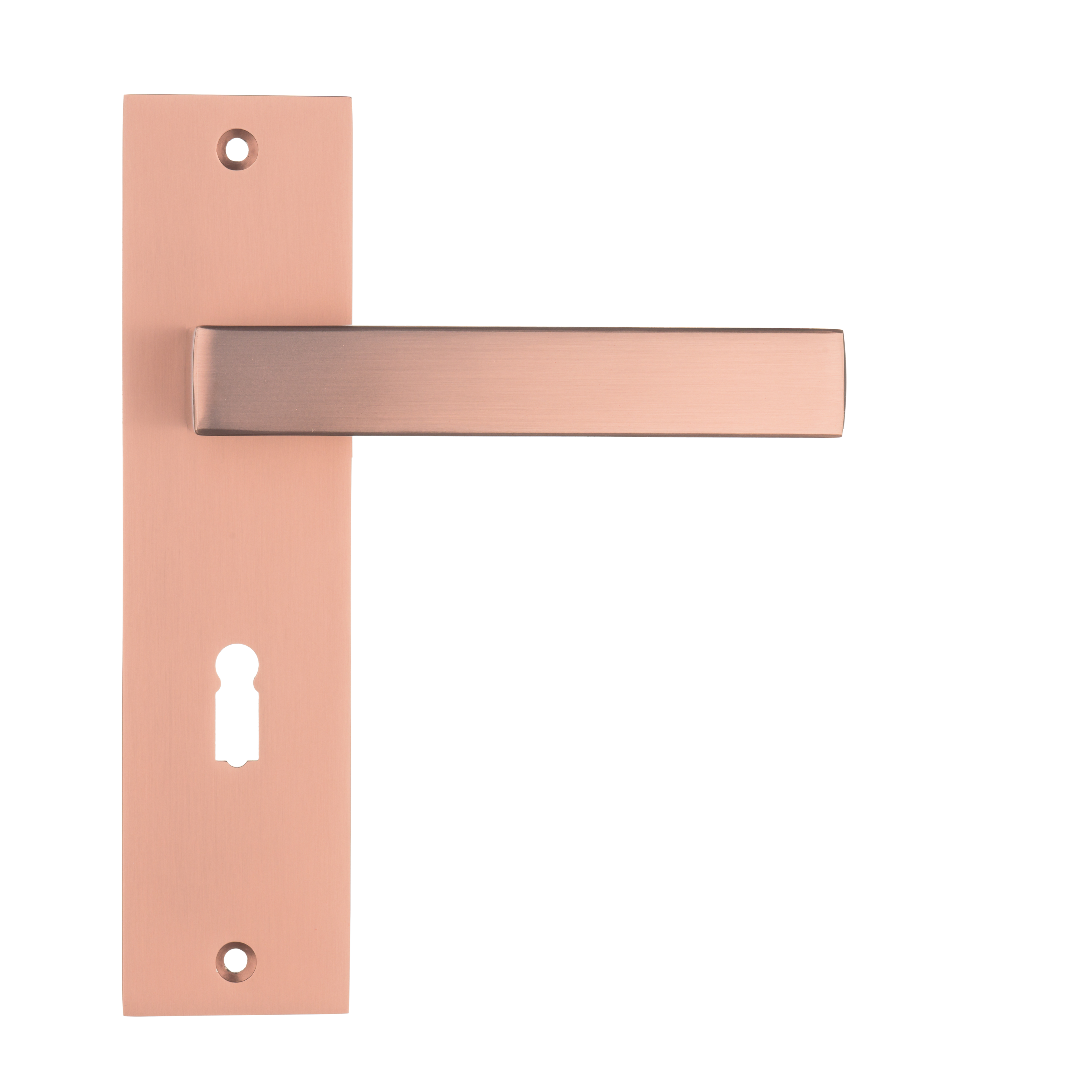Ostiumhome® - Deurbeslag-  Deurklink op kort schild met Sleutelgat 56mm - Mat Koper - Nola