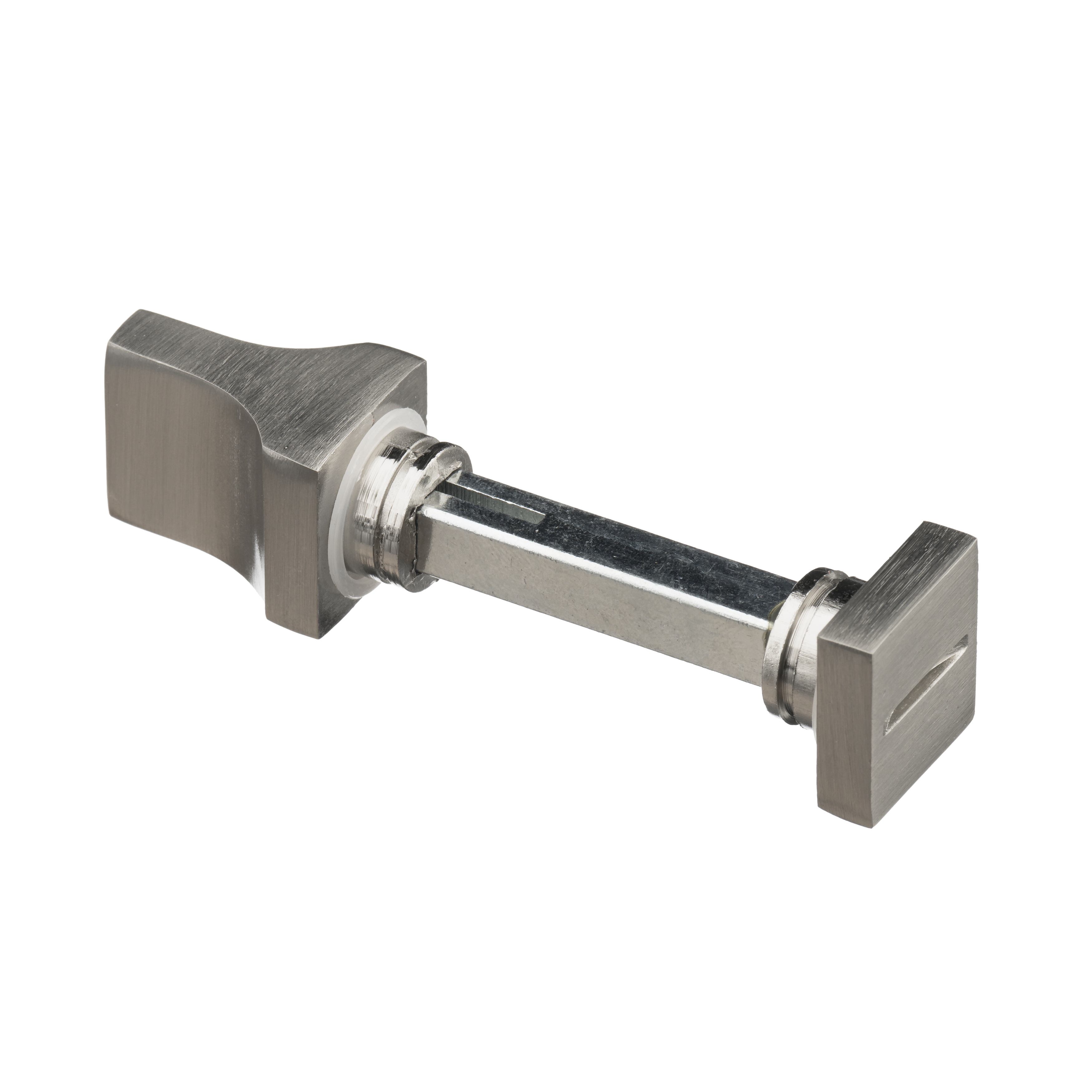 Ostiumhome® - Deurbeslag-  Deurklink op kort schild met WC Slot 64 mm- RVS Zilver - Merano