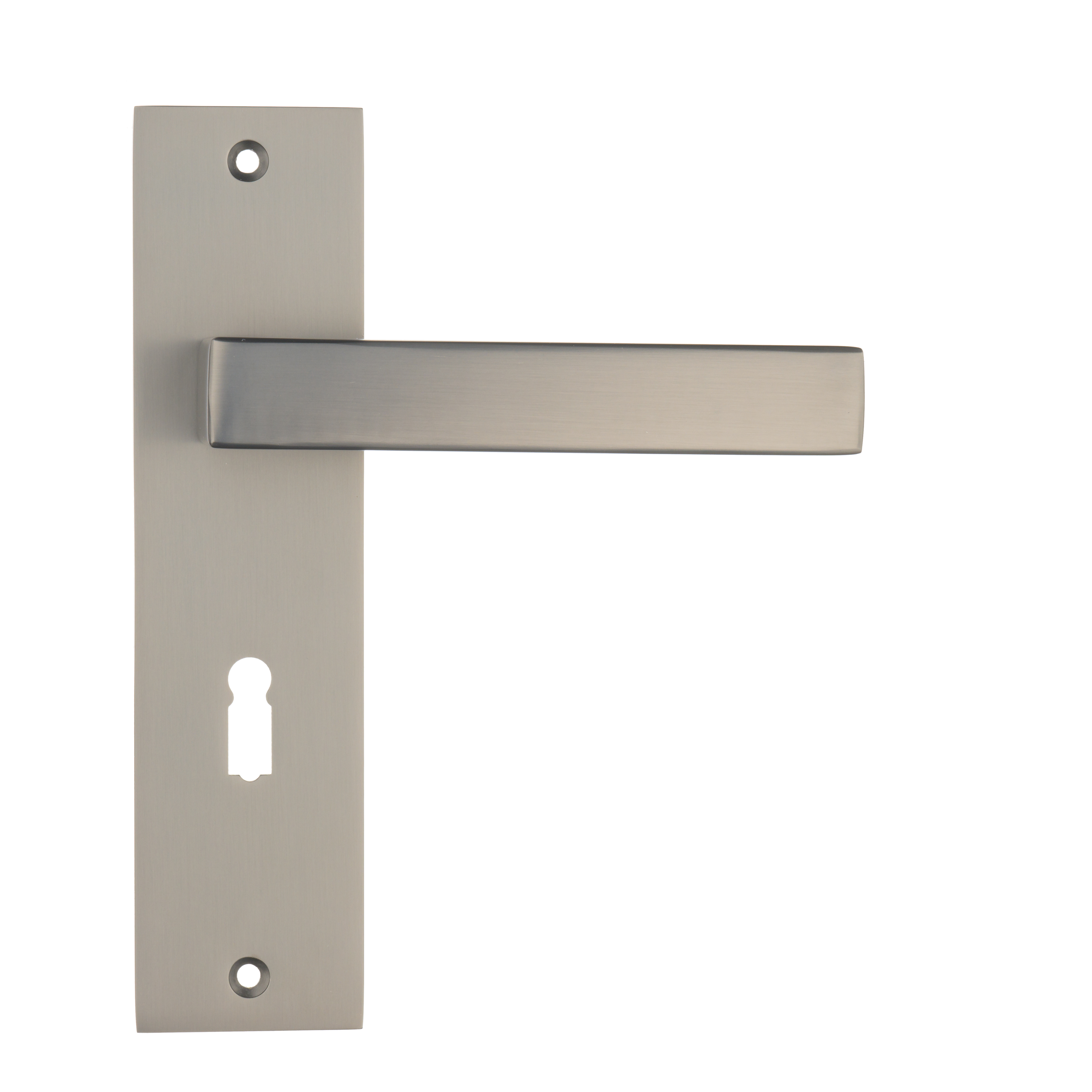 Ostiumhome® - Deurbeslag-  Deurklink op kort schild met Sleutelgat 56mm - Gun Metal - Novara