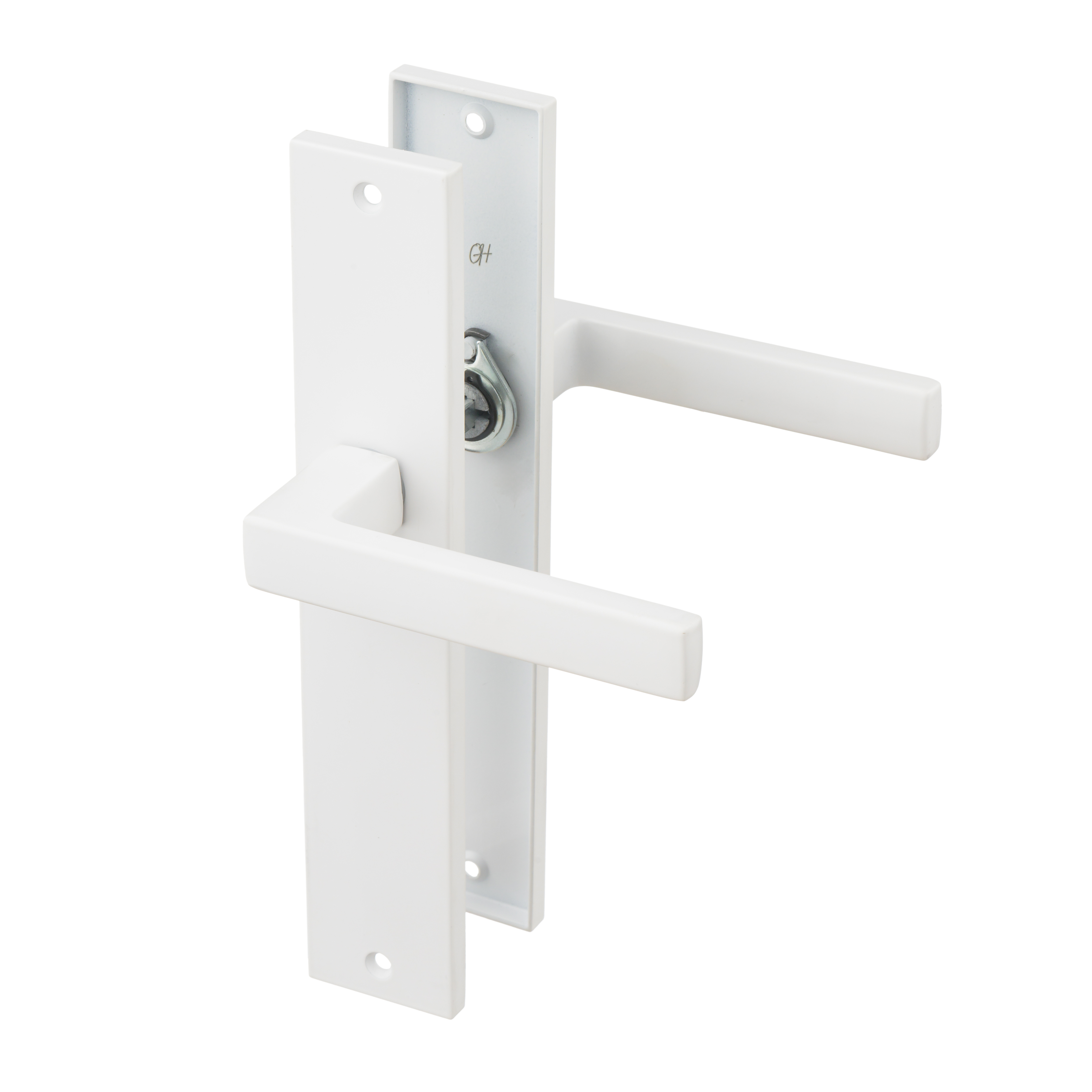 Ostiumhome® - Deurbeslag-  Deurklink op schild - Wit - Lorto