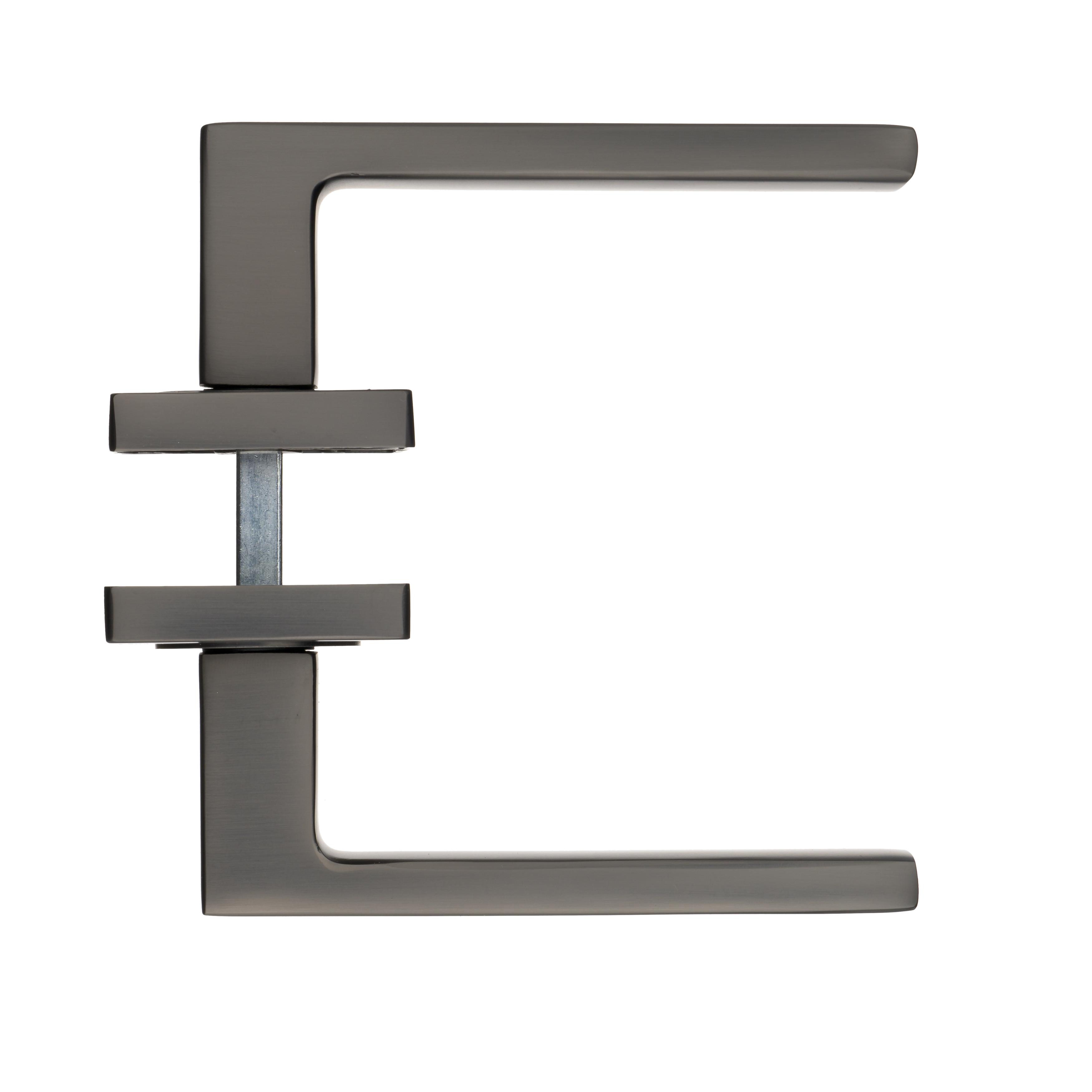 Ostiumhome® - Deurbeslag-  Deurklink op kort schild met Sleutelgat 56mm - Gun Metal - Novara