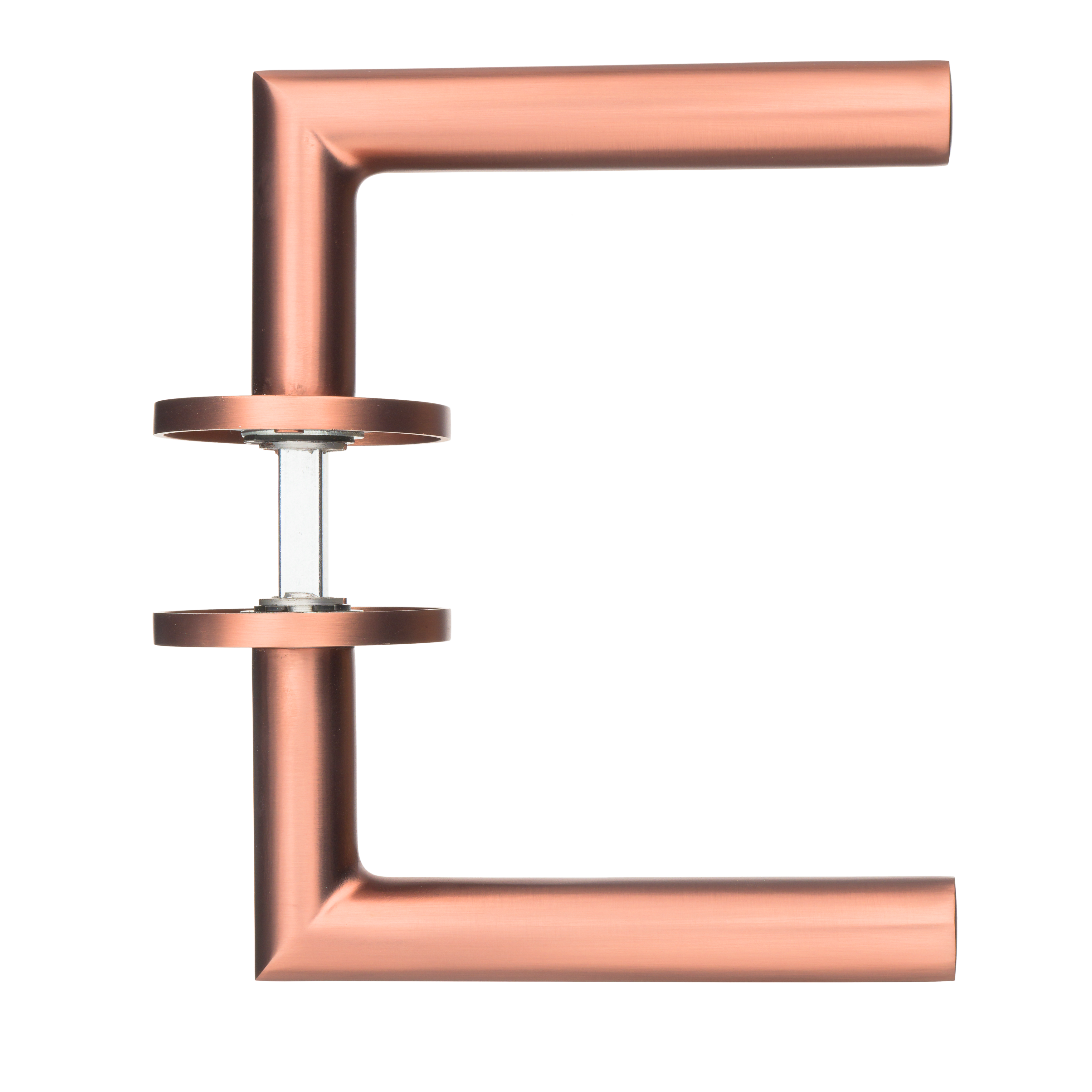 Ostiumhome® - Deurbeslag- Deurklink- Mat koper - Rond rozet - 145 mm - Bolzano