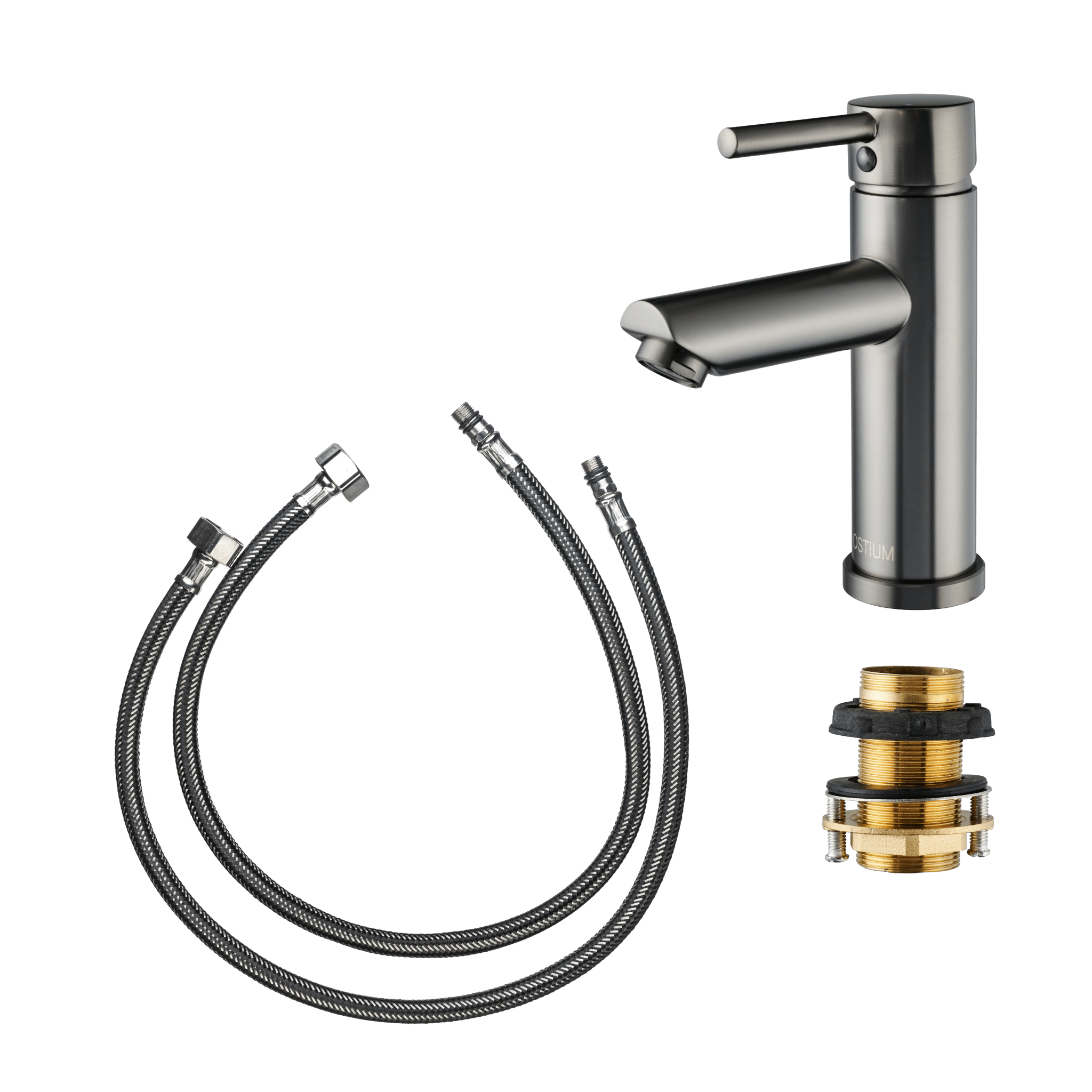 Atranti - Robinet de lavabo Gun Metal - Chaud/Froid