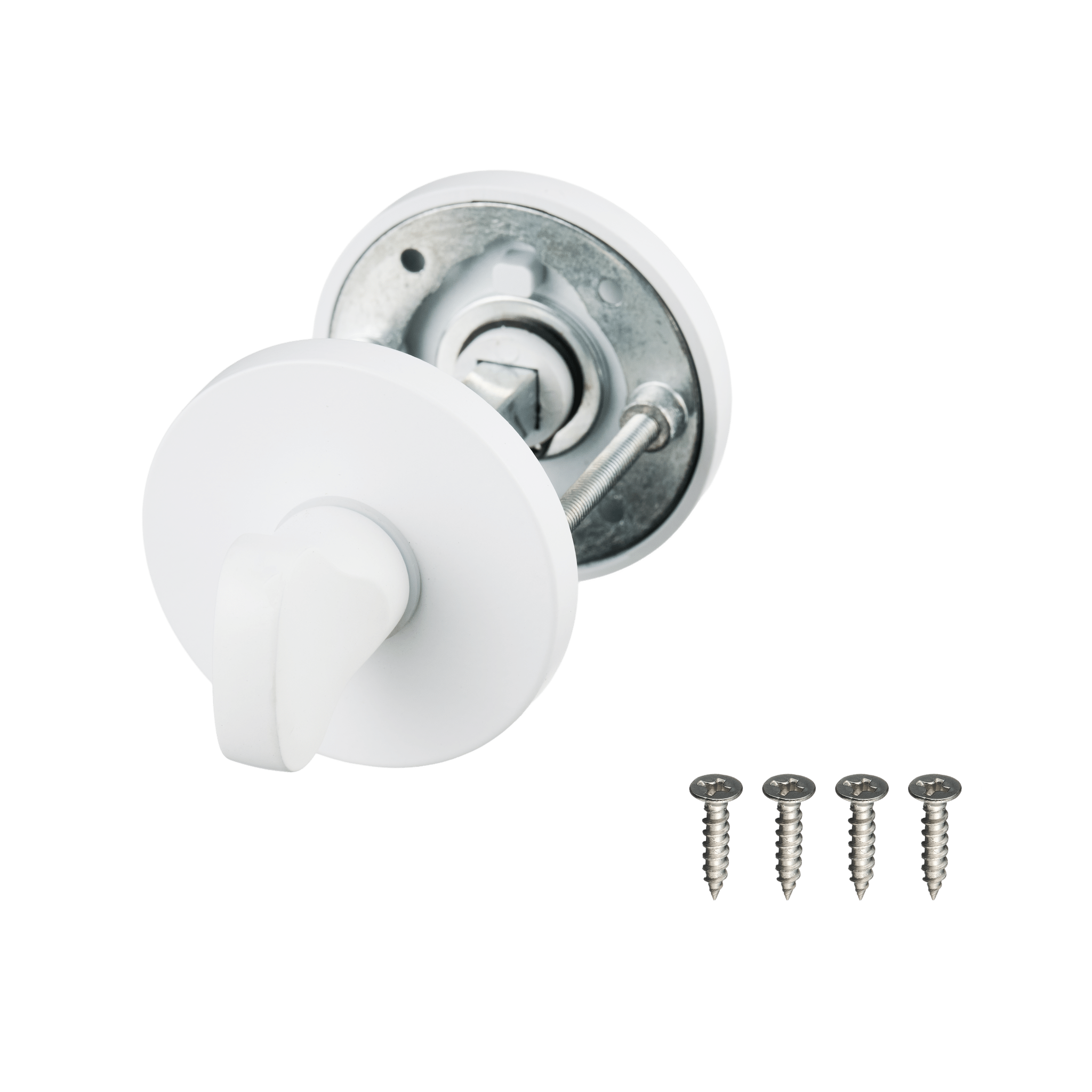 Serrure WC blanche avec rosace ronde