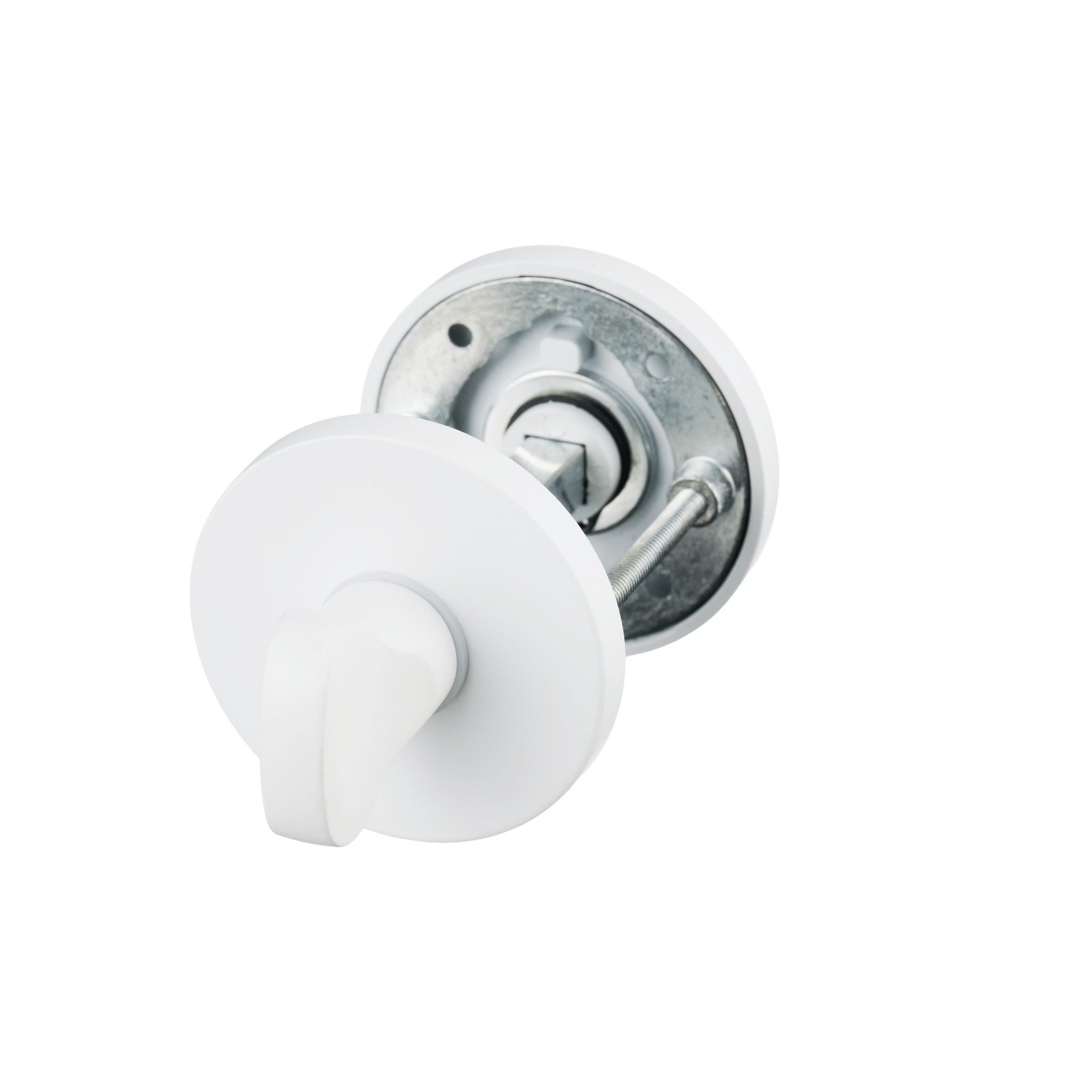 Serrure WC blanche avec rosace ronde