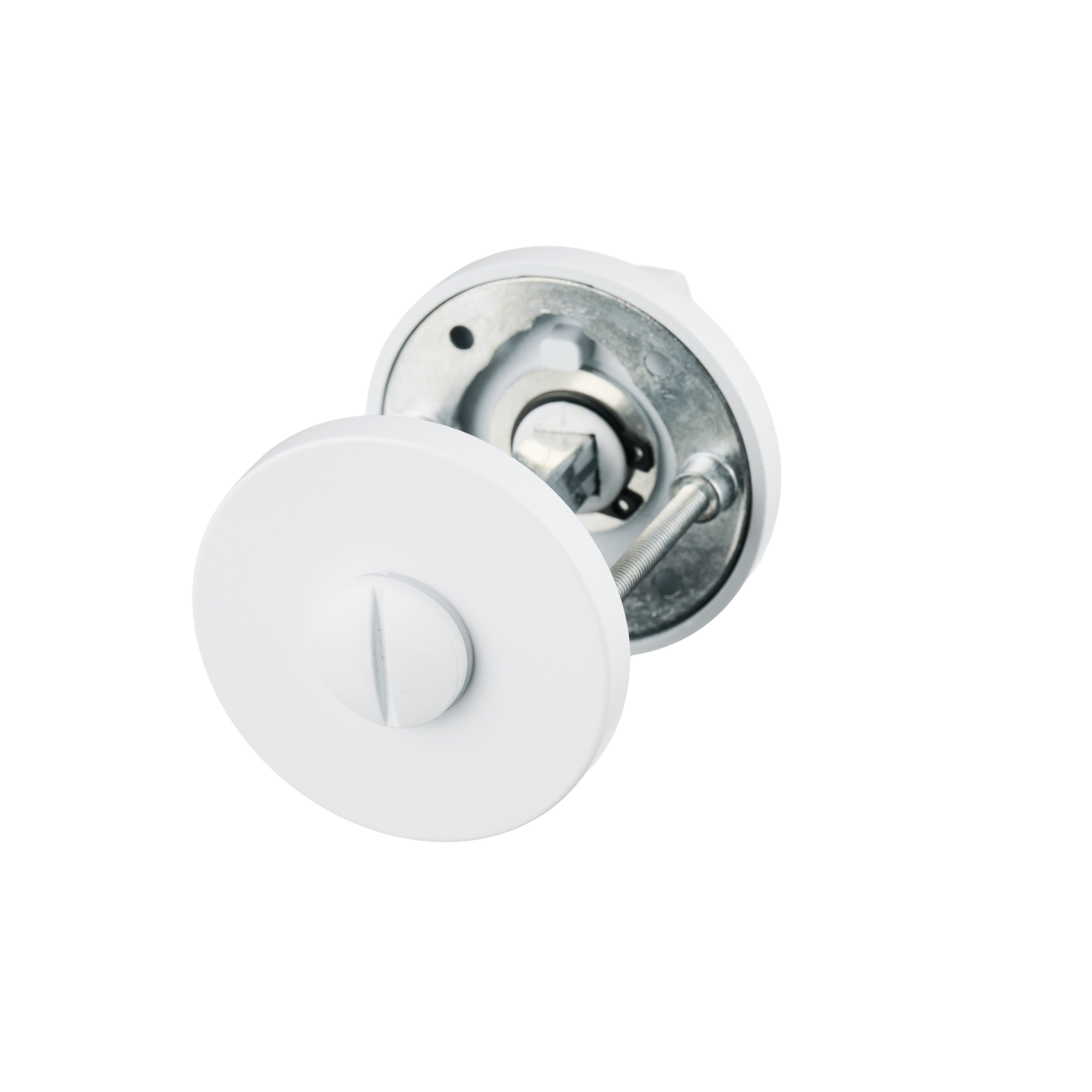 Serrure WC blanche avec rosace ronde