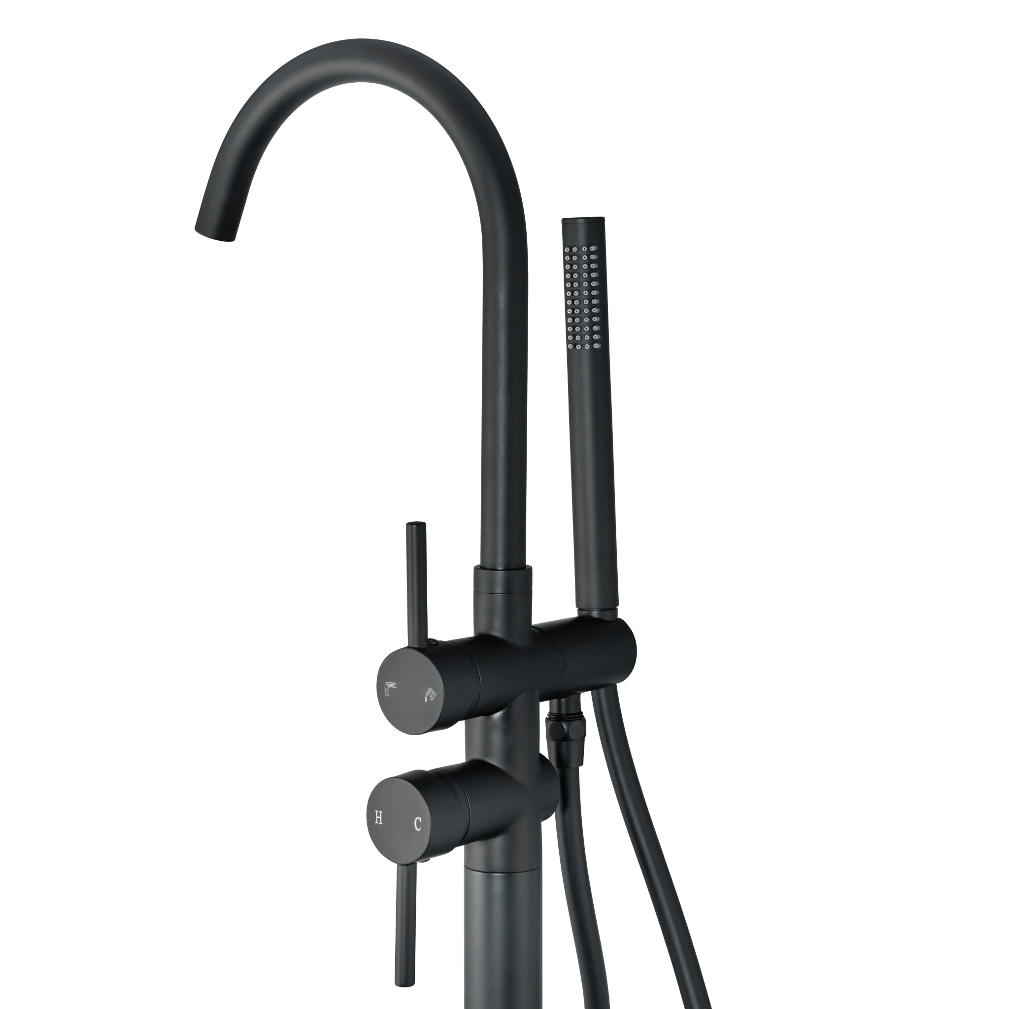 Armonio - Freistehender Badarmatur Schwarz - mit Handbrause