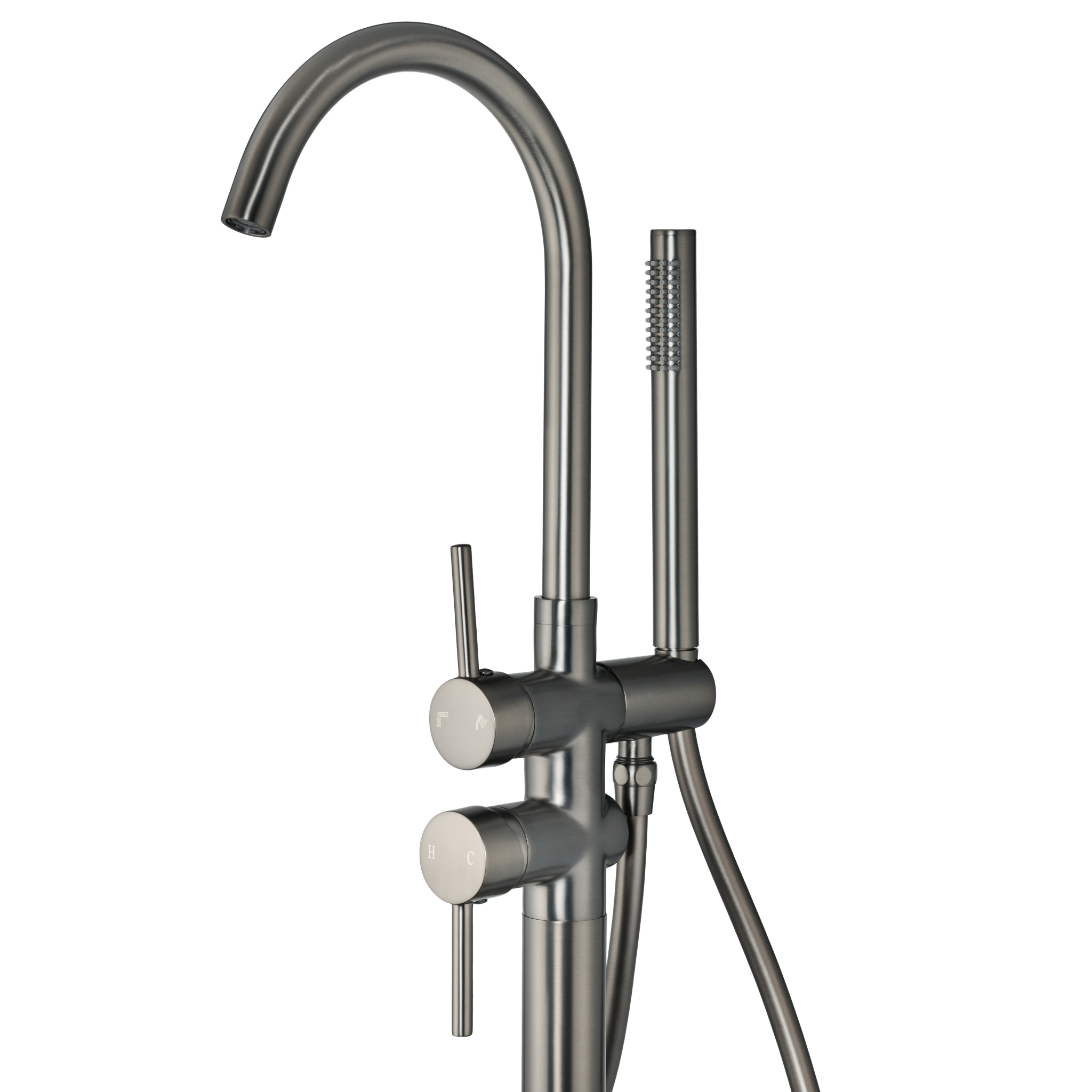 Armonio - Vrijstaande Badkraan Gun Metal - met Handdouche