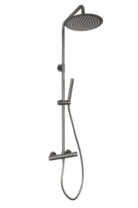 Novi - Gun Metal Duschset - Rund