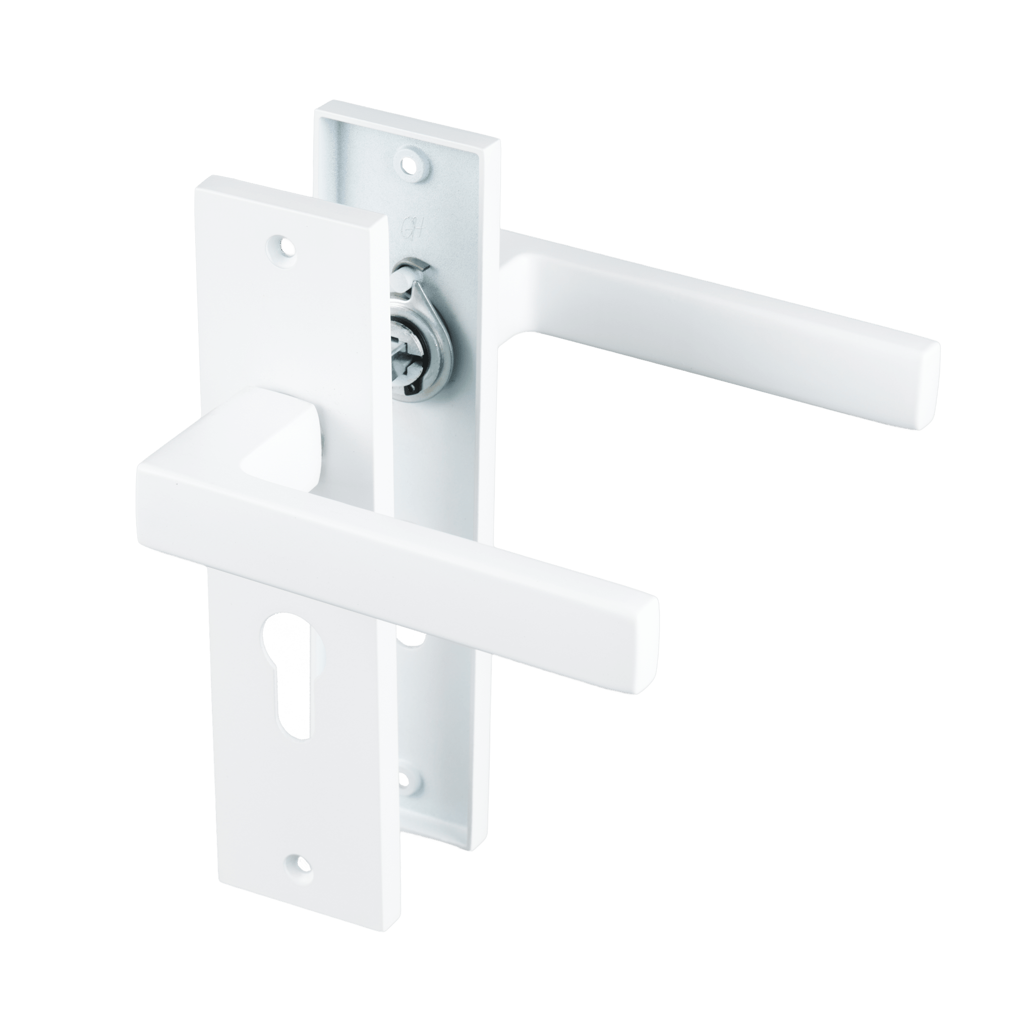 Arezzo - Wit Deurbeslag - Cilindergat - Recht Kort Schild - PC 55mm