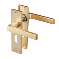 Avola - Gouden Deurklink - Cilindergat - Recht Kort Schild - PC 55mm