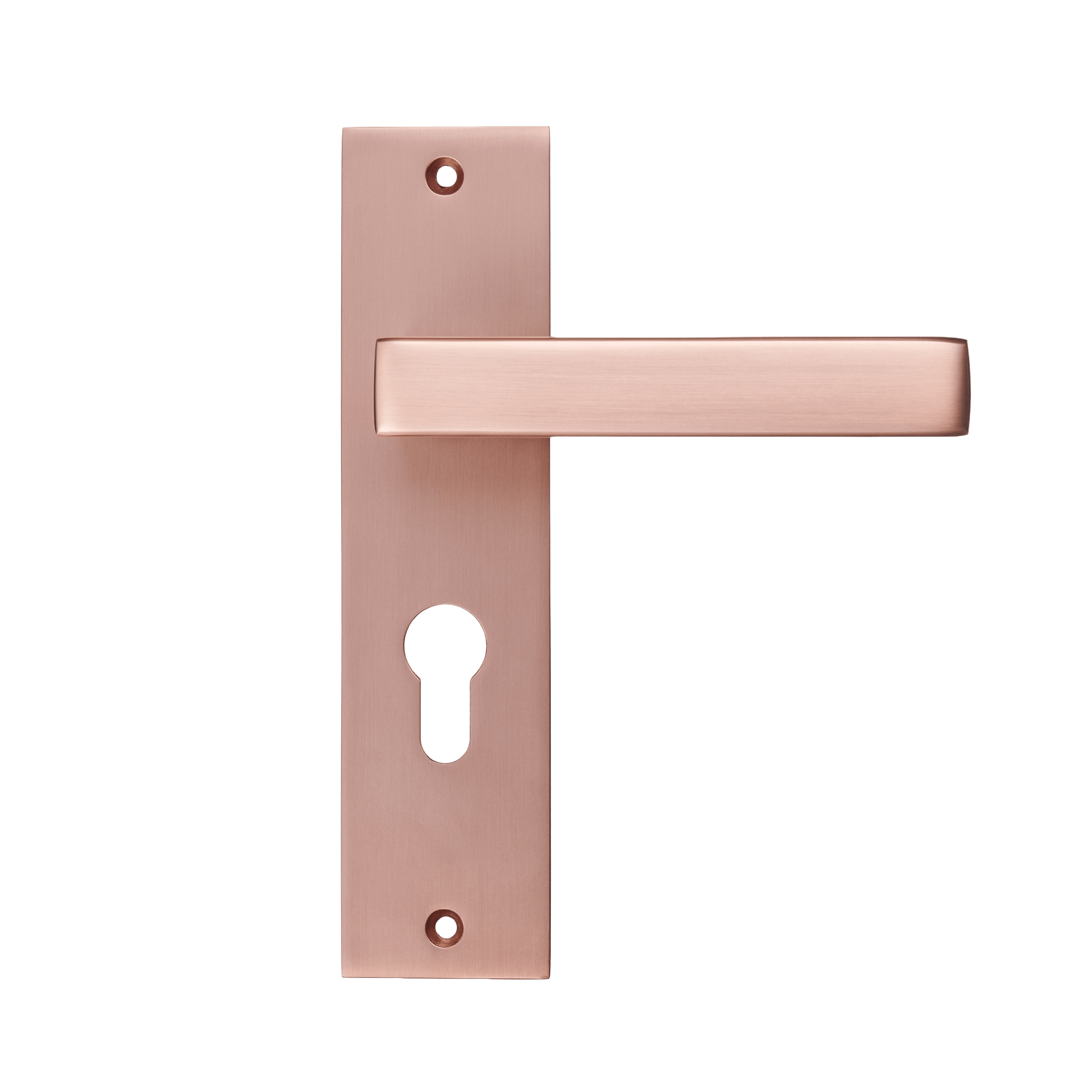 Nola - Koper Deurbeslag - Cilindergat - Recht Kort Schild - PC 55mm