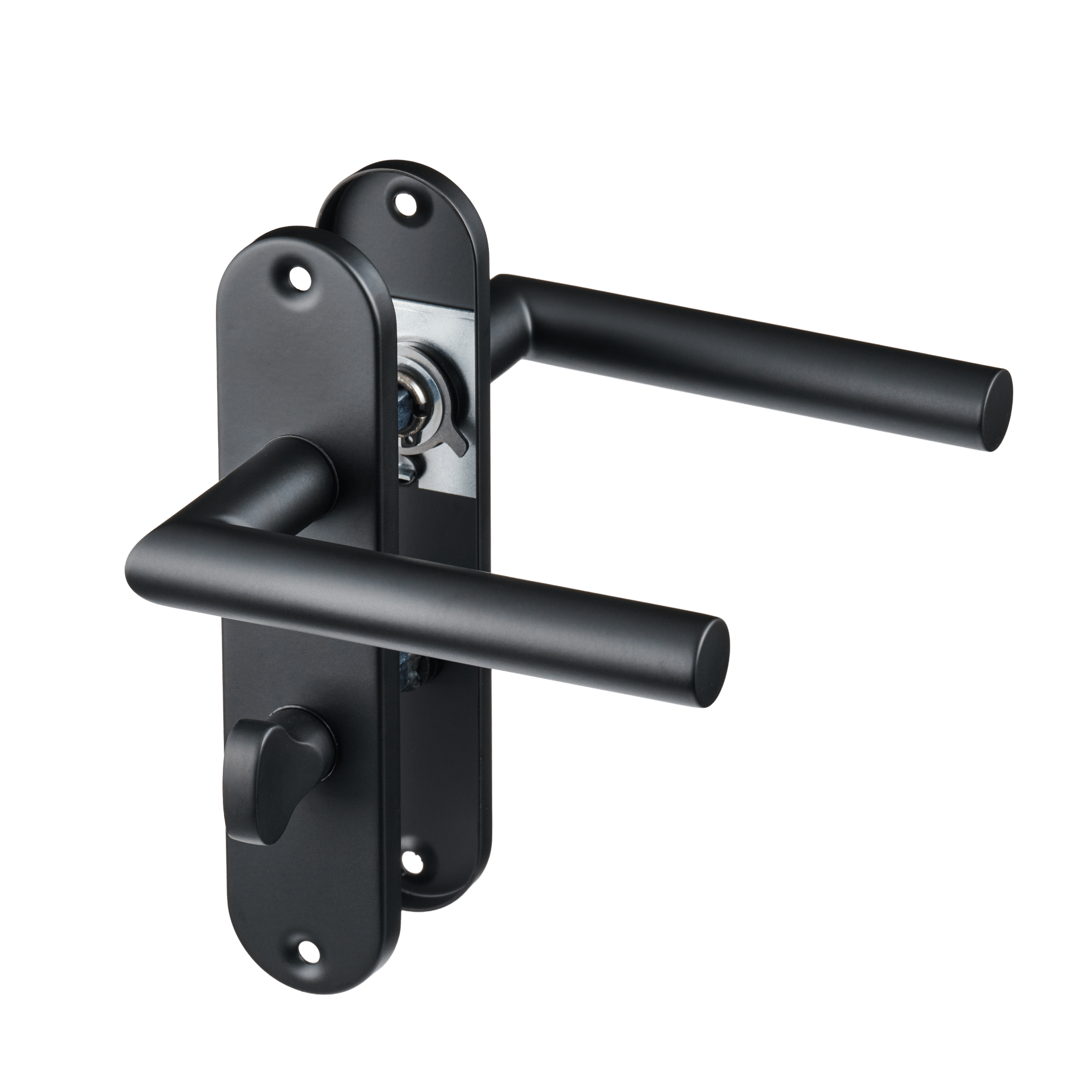 Nero - Plaque WC Encastrée Noir - Rosace Courte Ronde