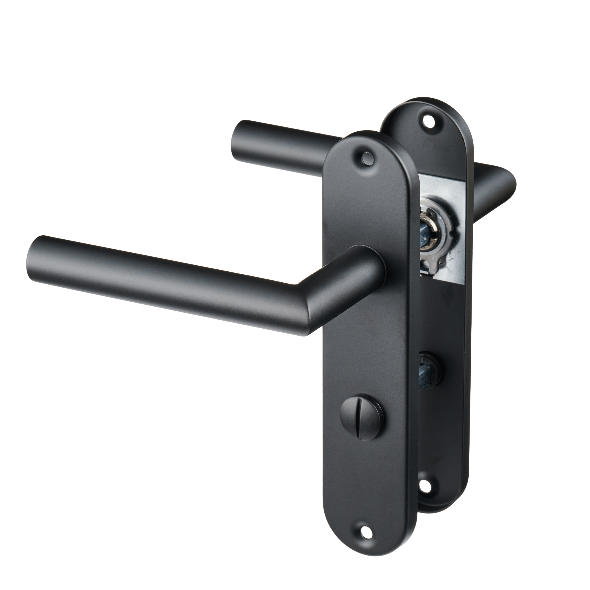 Nero - Plaque WC Encastrée Noir - Rosace Courte Ronde