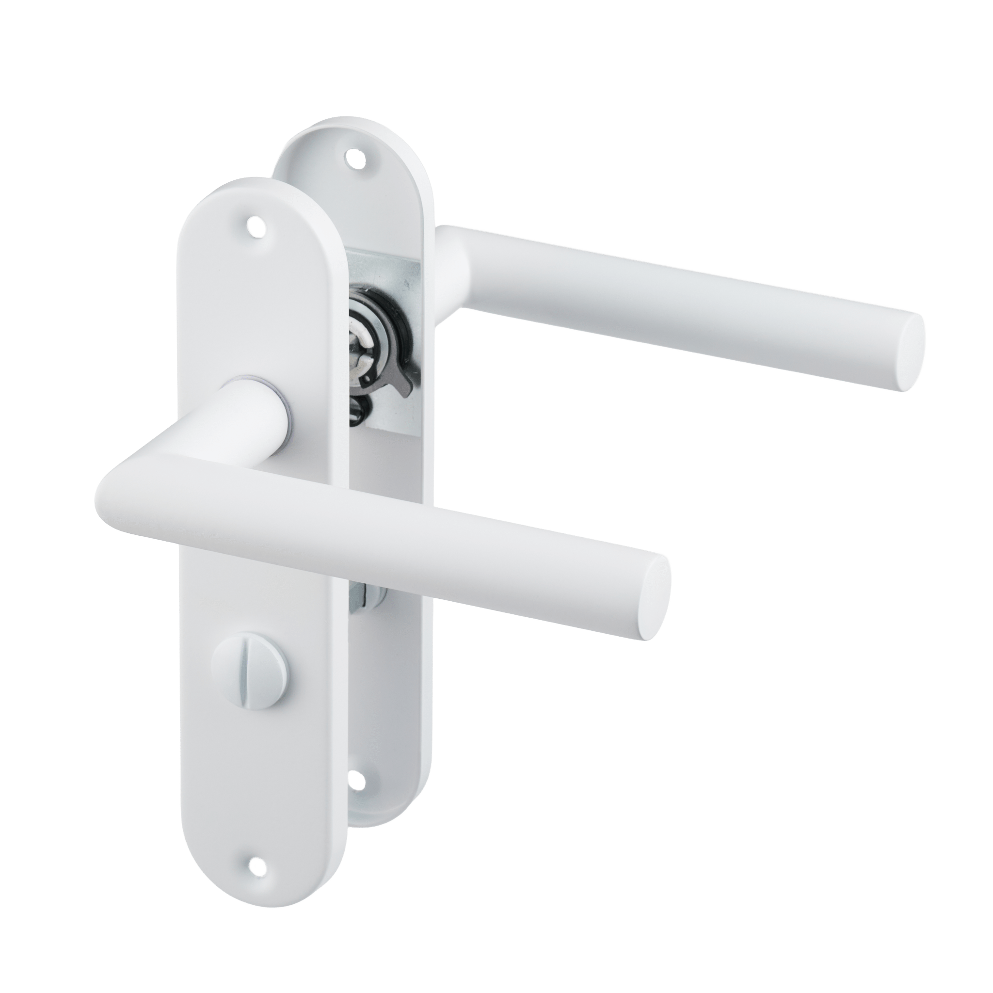 Calzio - Entrée WC Blanc - Plaque courte ronde