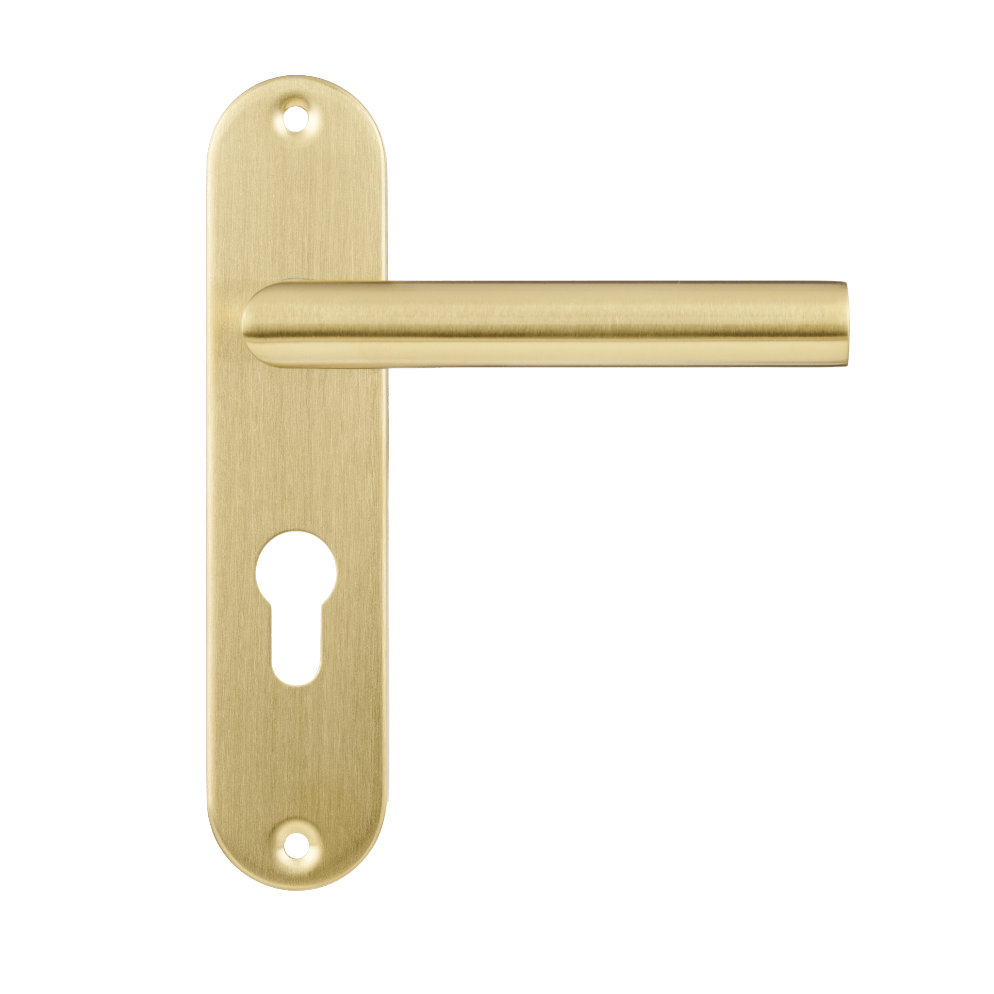 Solara - Deurklink Goud Cilindergat - Kort Rond Schild