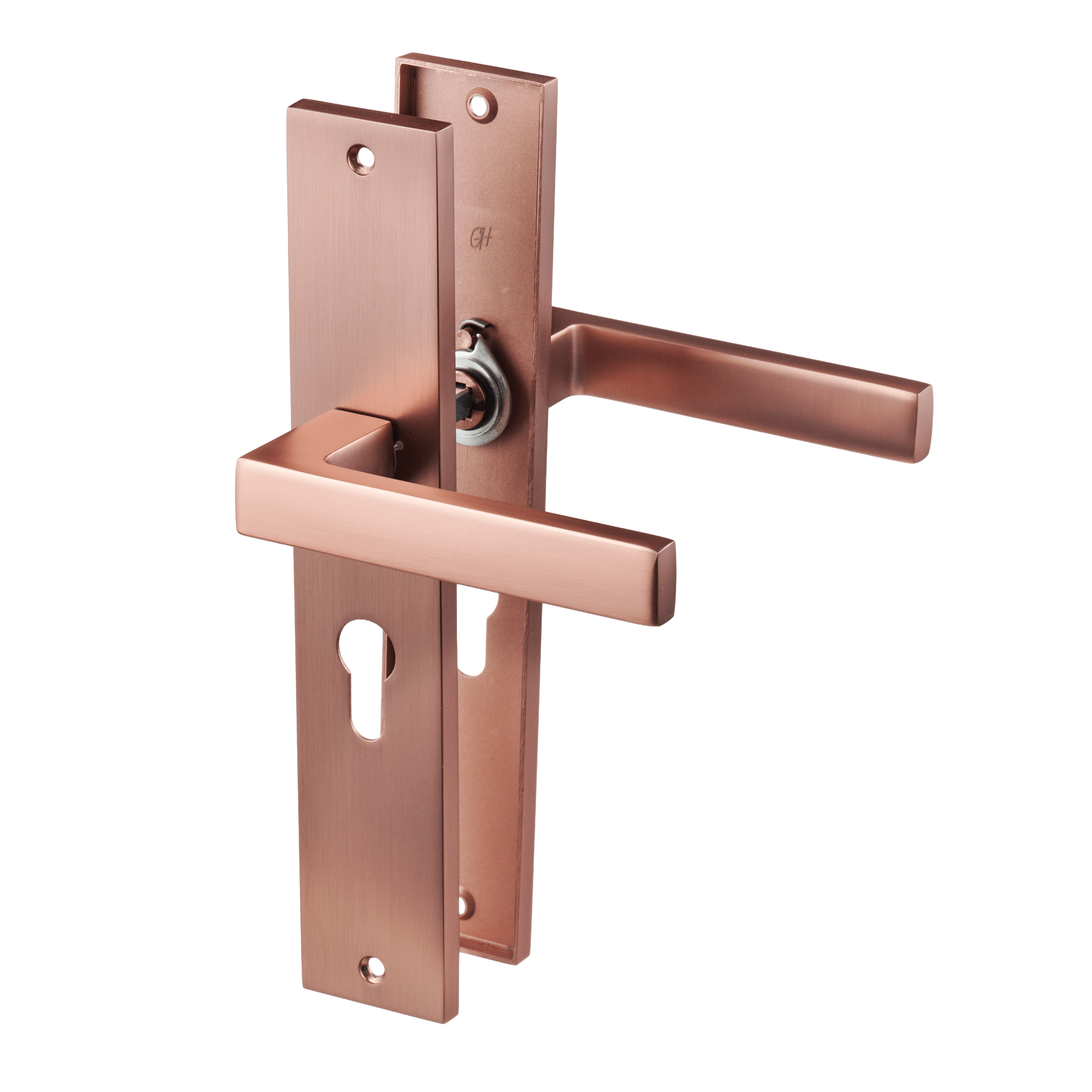 Collodi - Koper Deurbeslag - Cilindergat - Recht Lang Schild - PC 55mm