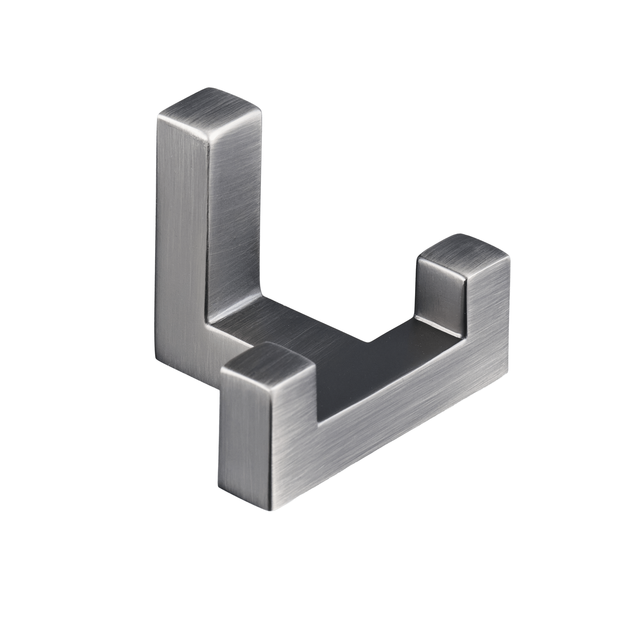 Kapstokhaak Gun Metal - Dubbele Jas- en Handdoekhaak