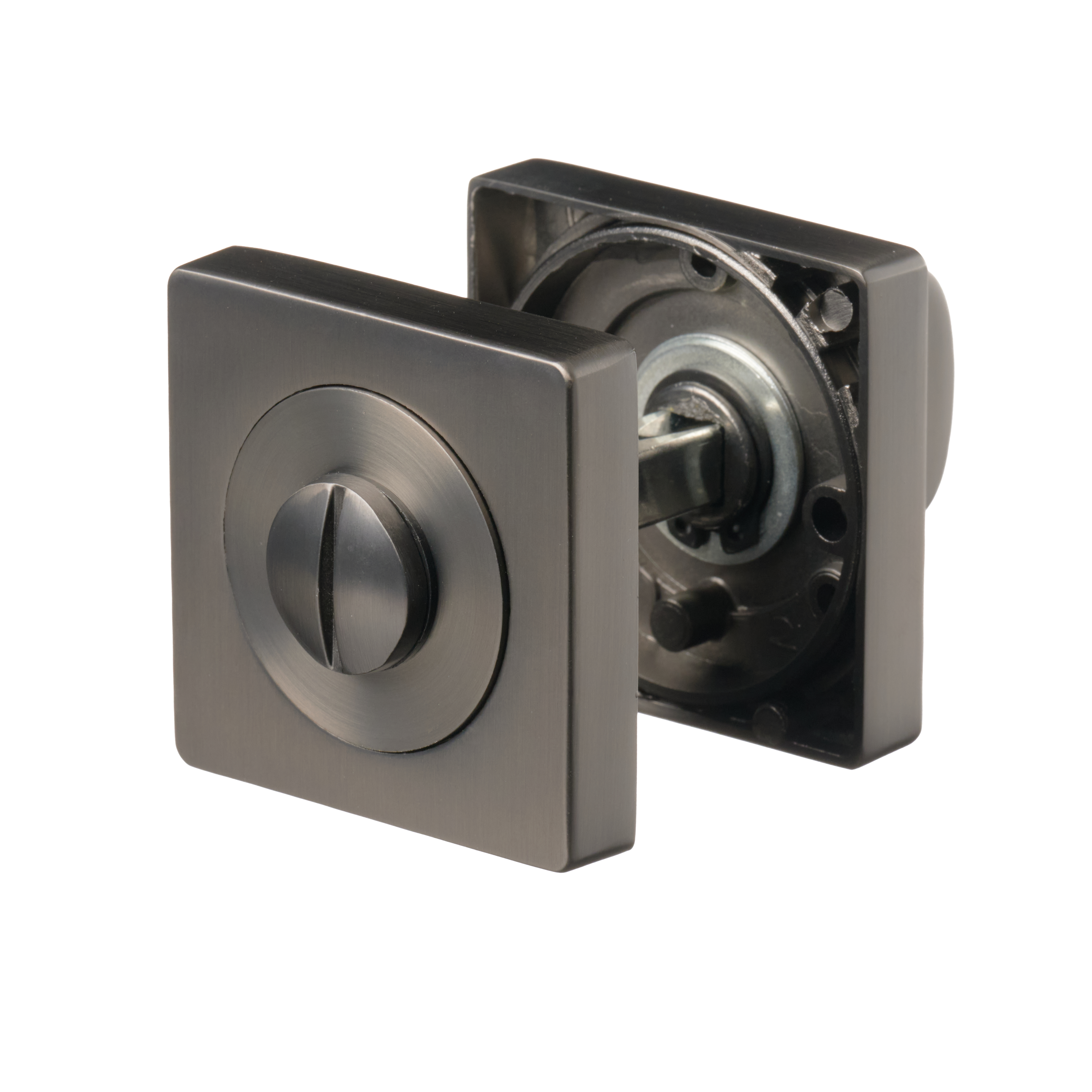 Ostiumhome® - Deurbeslag- WC-Slot - Mat Gun Metal - vierkante rozet - Anzio