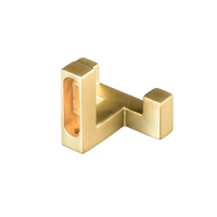 Garderobenhaken Gold - Doppel - Mantel- und Handtuchhaken