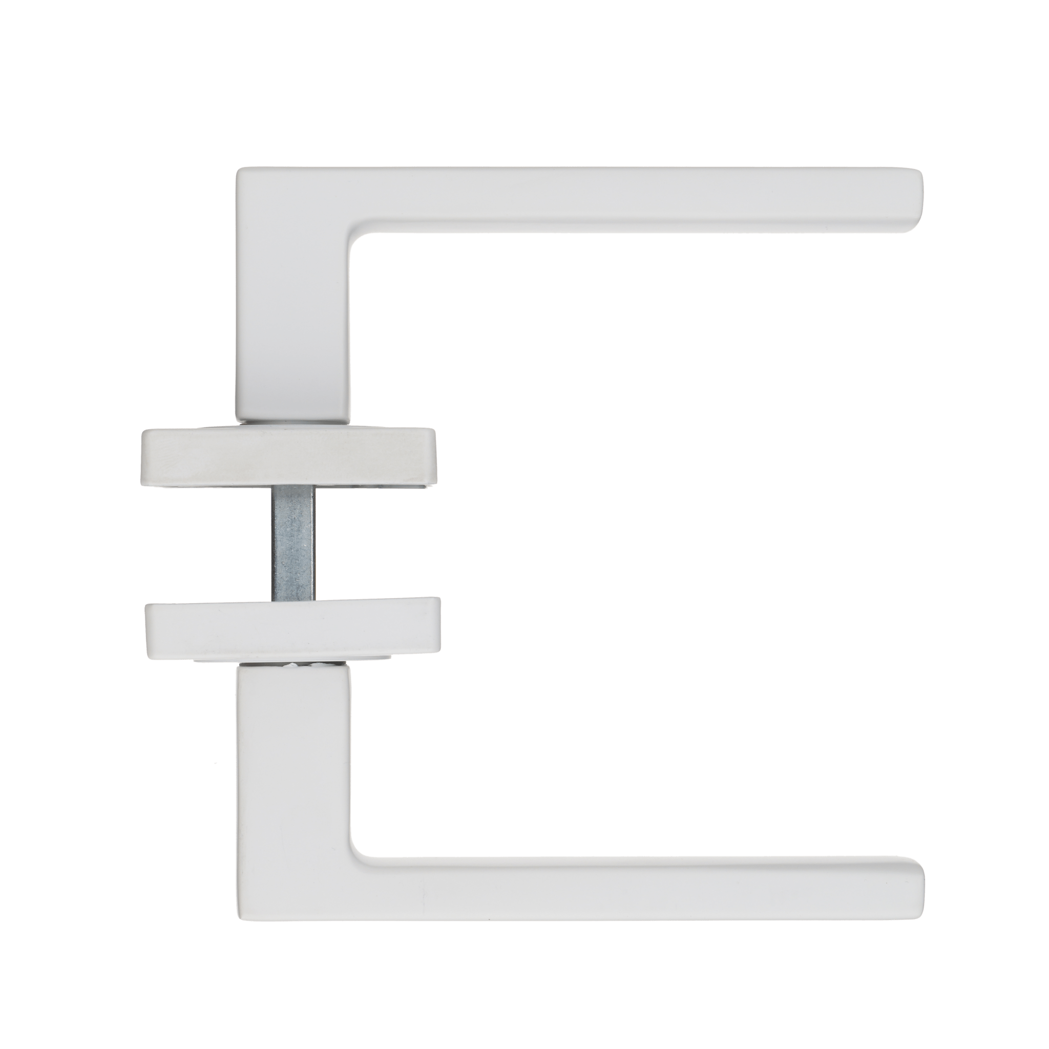 Complete set Arezzo deurklink 135 mm wit met vierkante rozet inclusief schroeven en montage­materiaal

