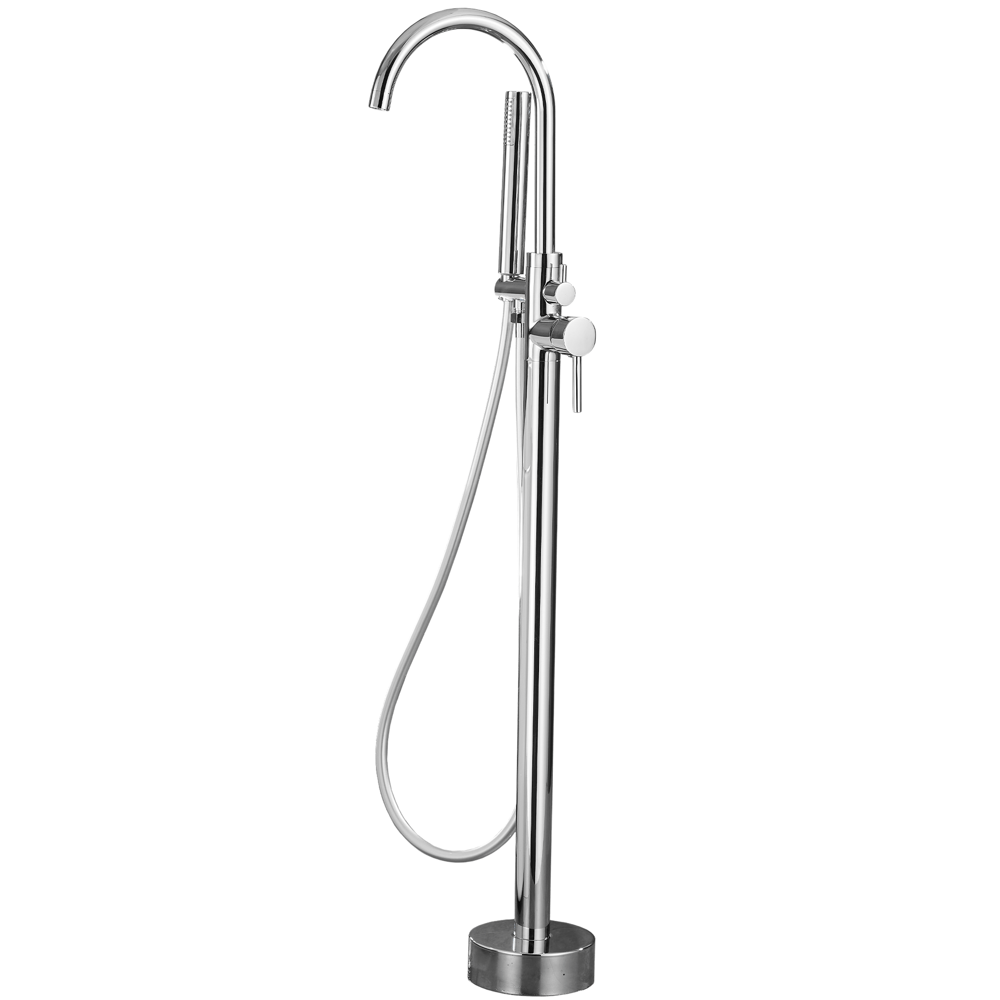 Armonio - Robinet de baignoire sur pied en inox - avec douchette à main