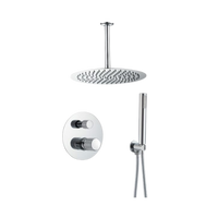 Astri - Chrome Inbouw Regendouche Plafond - Draaiknoppen