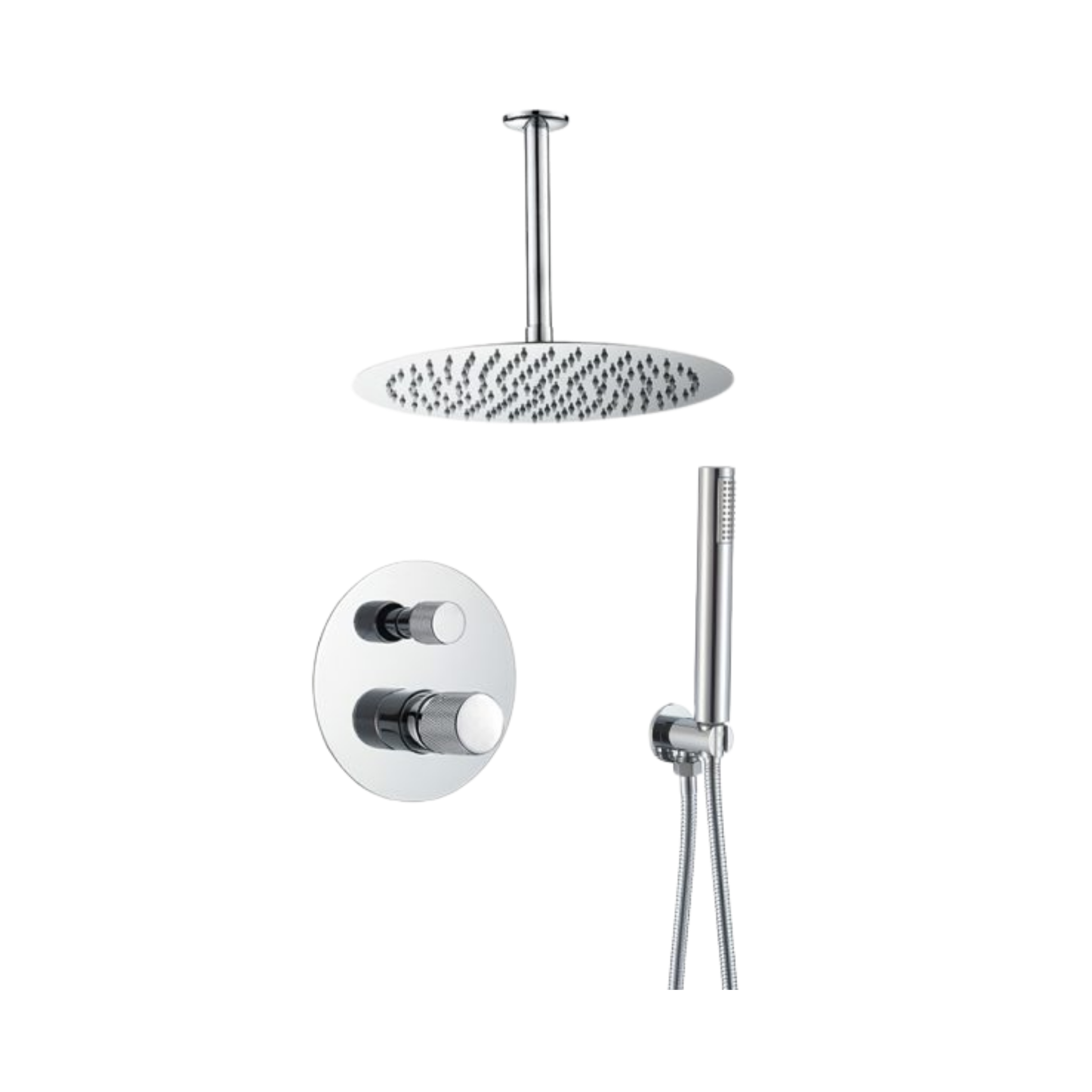 Astri - Chrome Inbouw Regendouche Plafond - Draaiknoppen