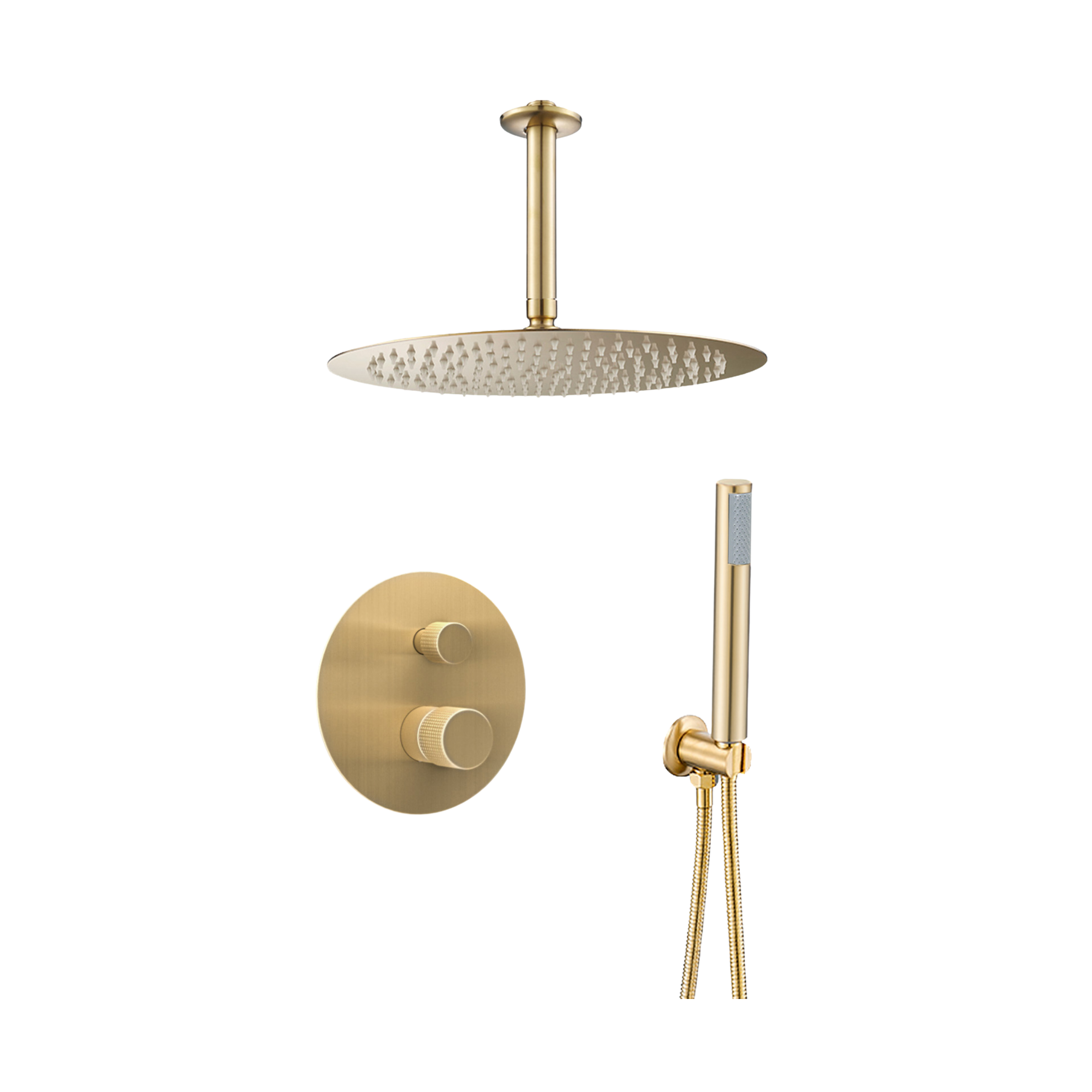 Astri - Gouden Inbouw Regendouche Plafond - Draaiknoppen