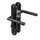 Belluno - Serrure WC noire, plaque longue ronde - PC 63mm
