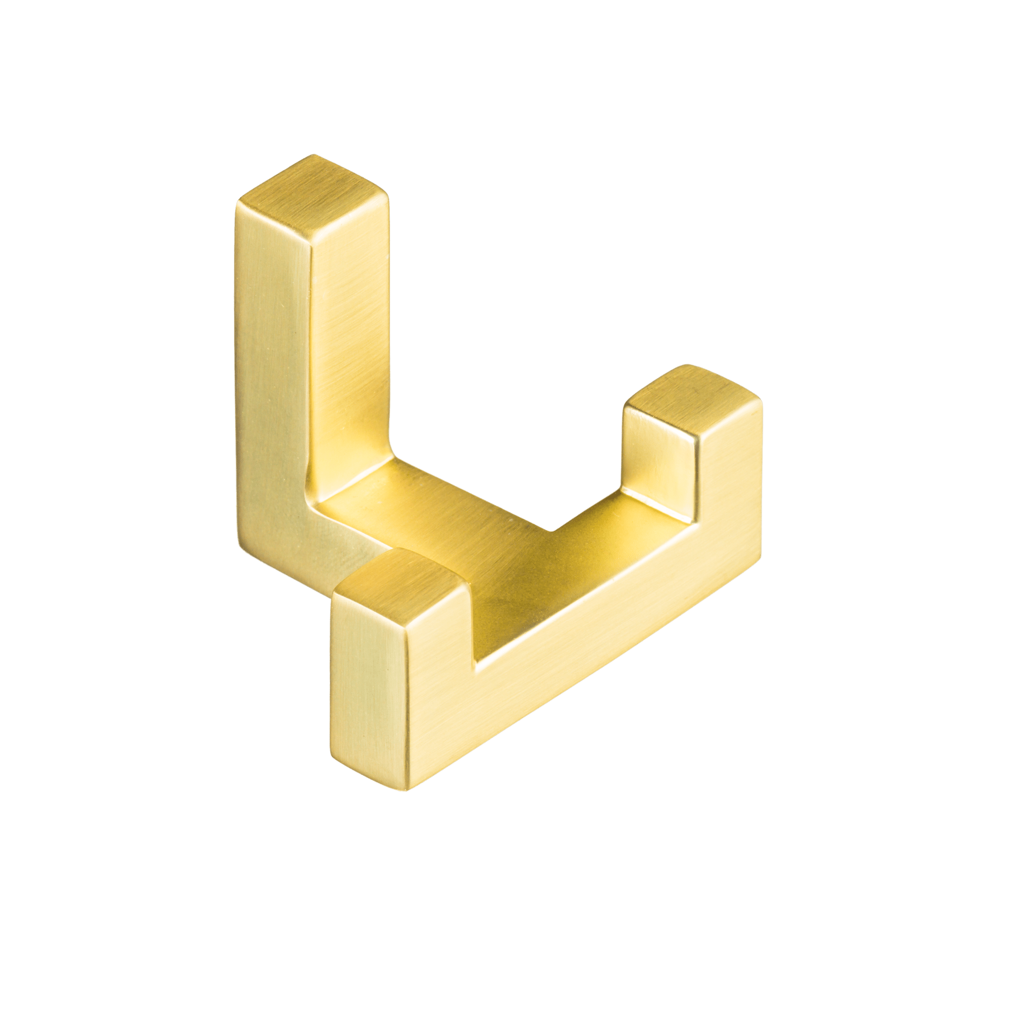 Compact mat gouden dubbele handdoekhaak, stevig en modern ontwerp voor handdoeken en theedoeken