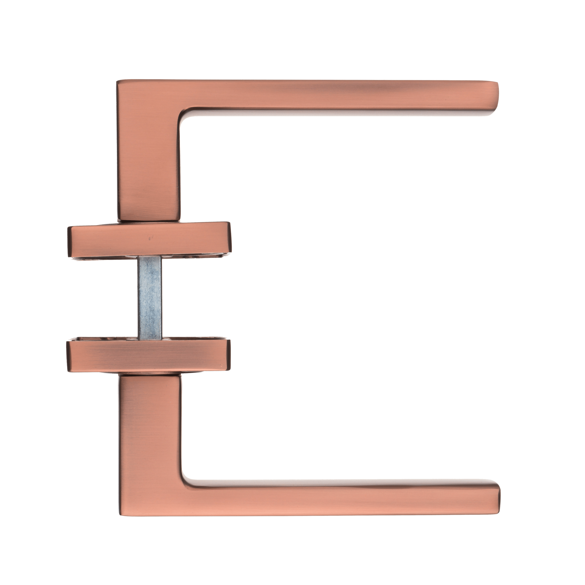 Geveerde RVS Alba deurklink mat koper met ergonomische 2 cm greep en krasbestendige coating 
