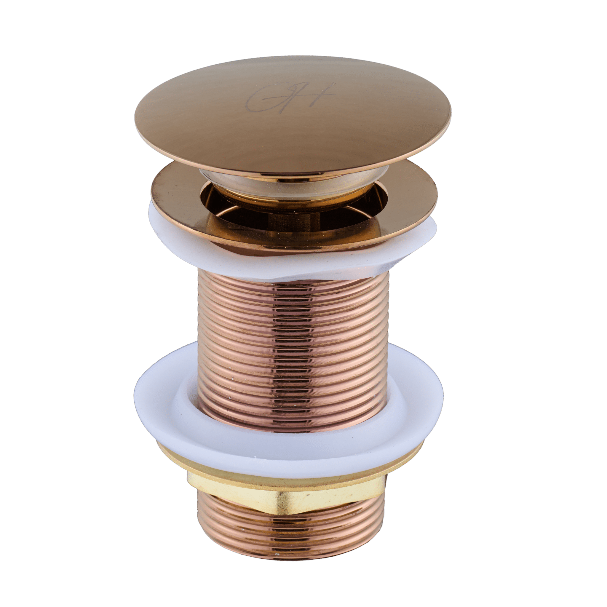Koperen afvoerplug Flusso van Ostiumhome® – volledige weergave van het design pop-up model

