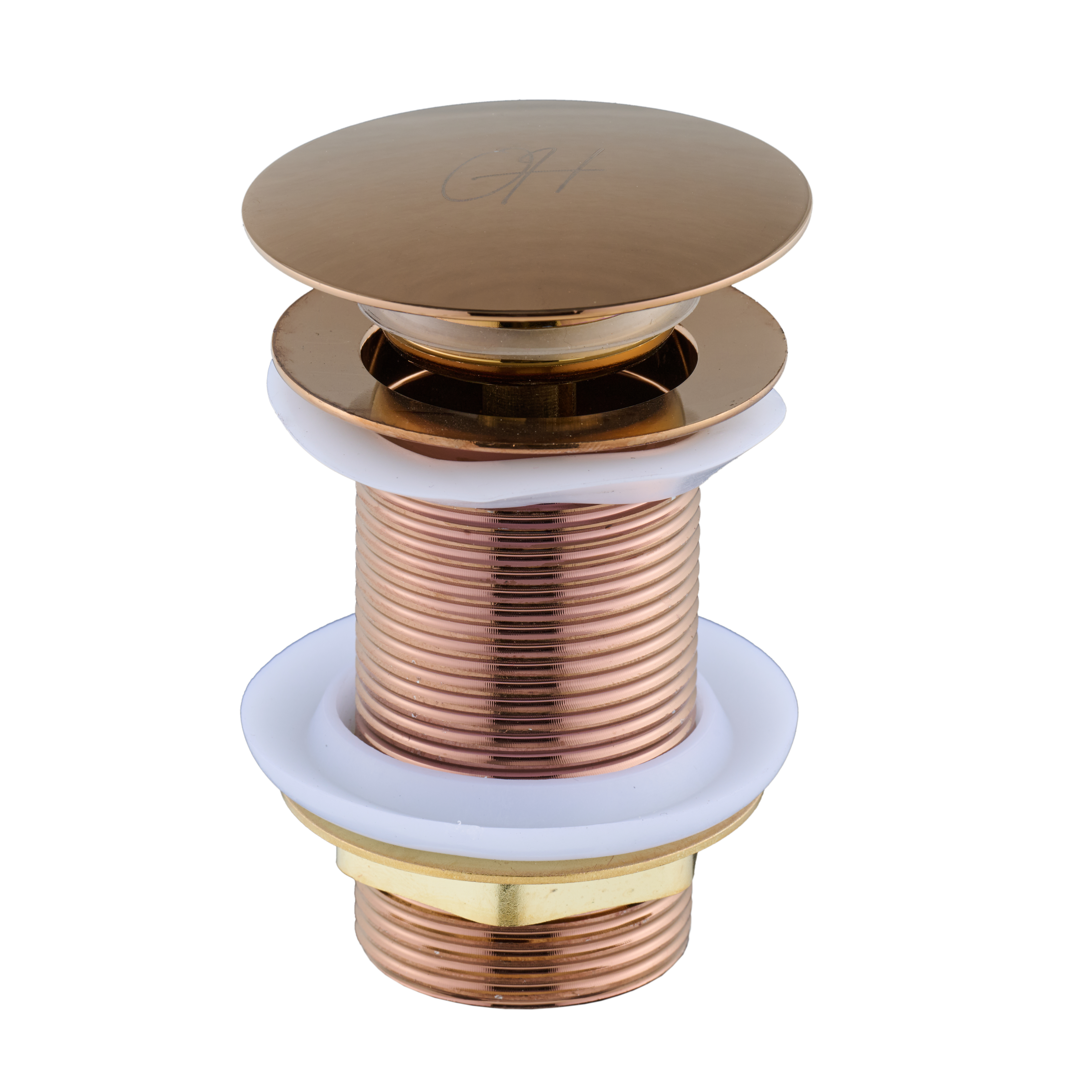 Koperen afvoerplug Flusso van Ostiumhome® – volledige weergave van het design pop-up model

