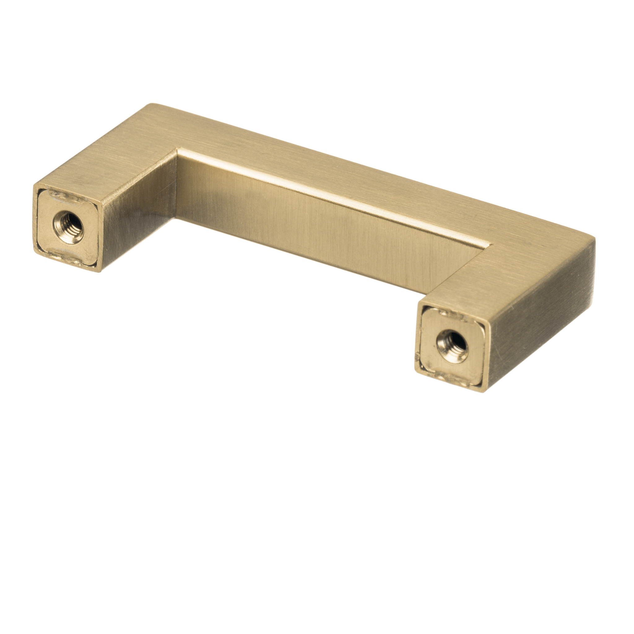 Mat gouden handgreep hart-op-hart 76 mm, vierkant 12×12 mm profiel en 32 mm diepte voor stijlvolle ladefronten