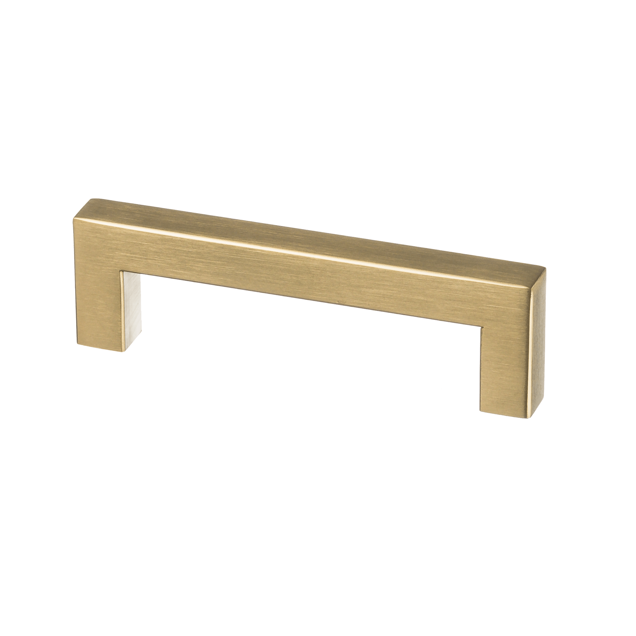 Luxueuze mat gouden handgreep hart-op-hart 96 mm, totale lengte 108 mm, strak 12×12 mm profiel voor een modern interieur